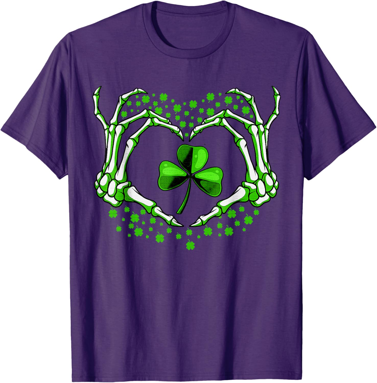 Skeleton Hand Heart Shamrock St Patricks Day T-Shirt for Festive Fun - 2