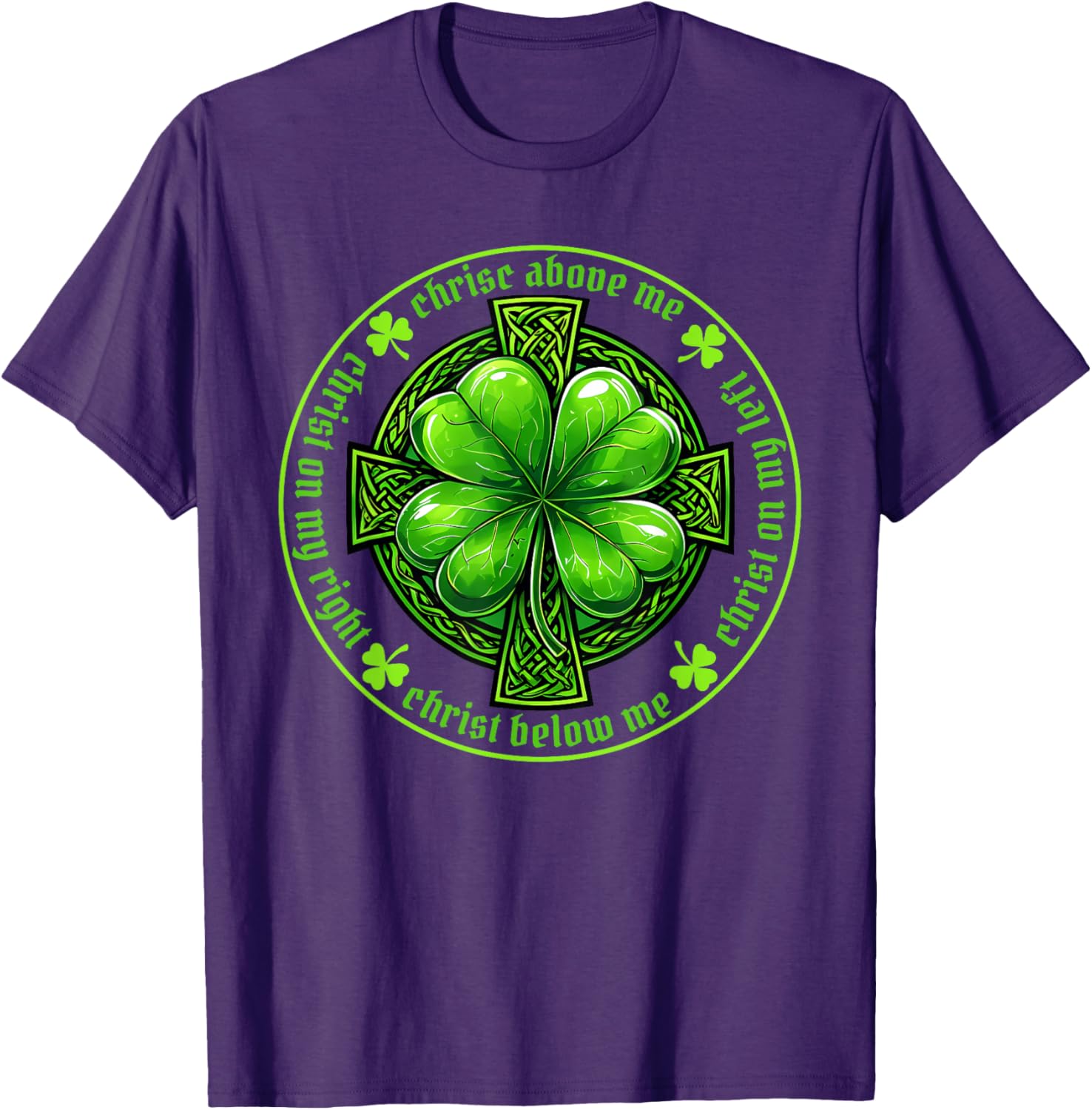 St Patrick's Breastplate Prayer T-Shirt Irish Cross Design for Catholics - 11