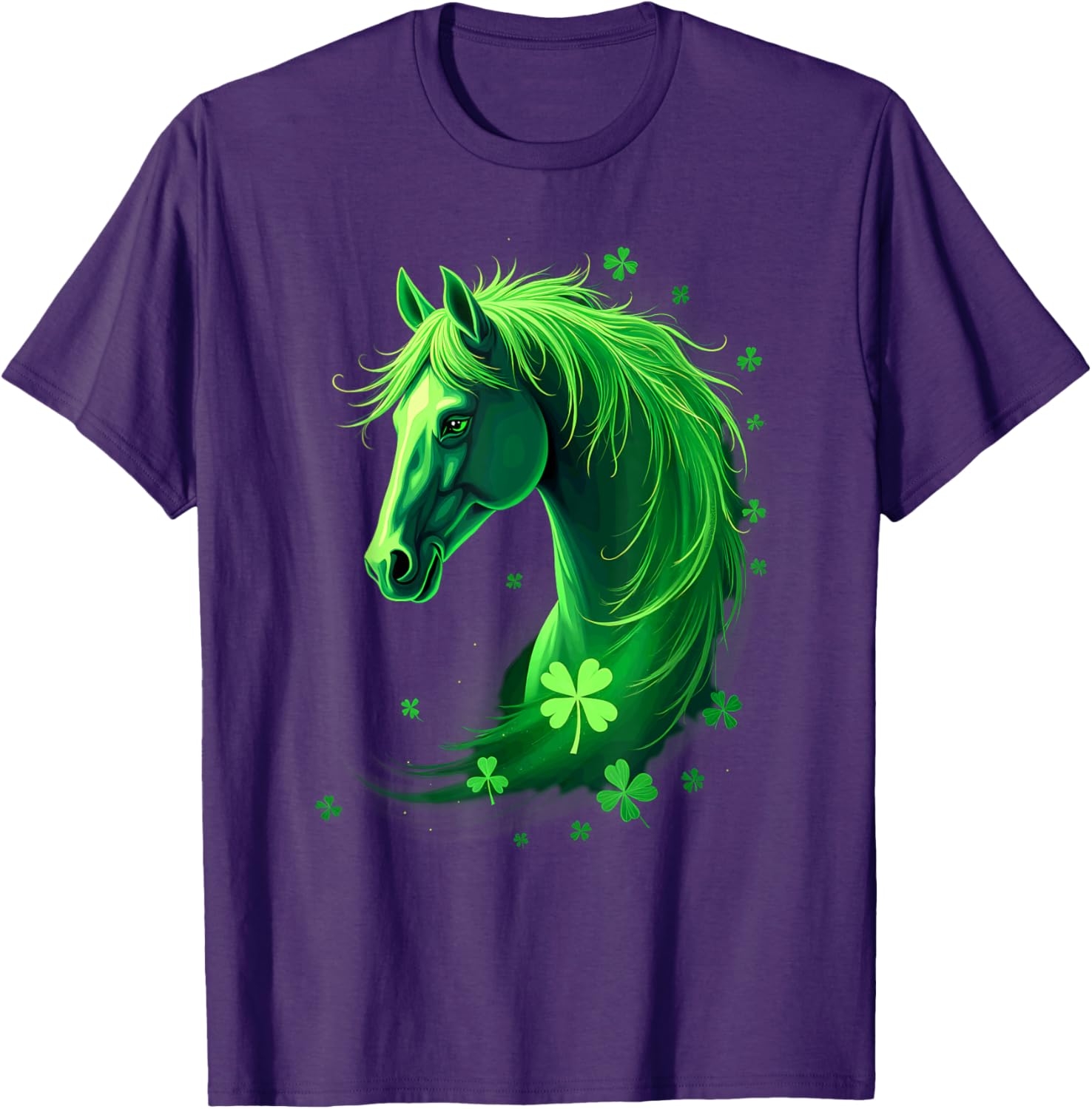 St Patrick's Day Horse Shamrocks T-Shirt for Festive Celebrations - 8