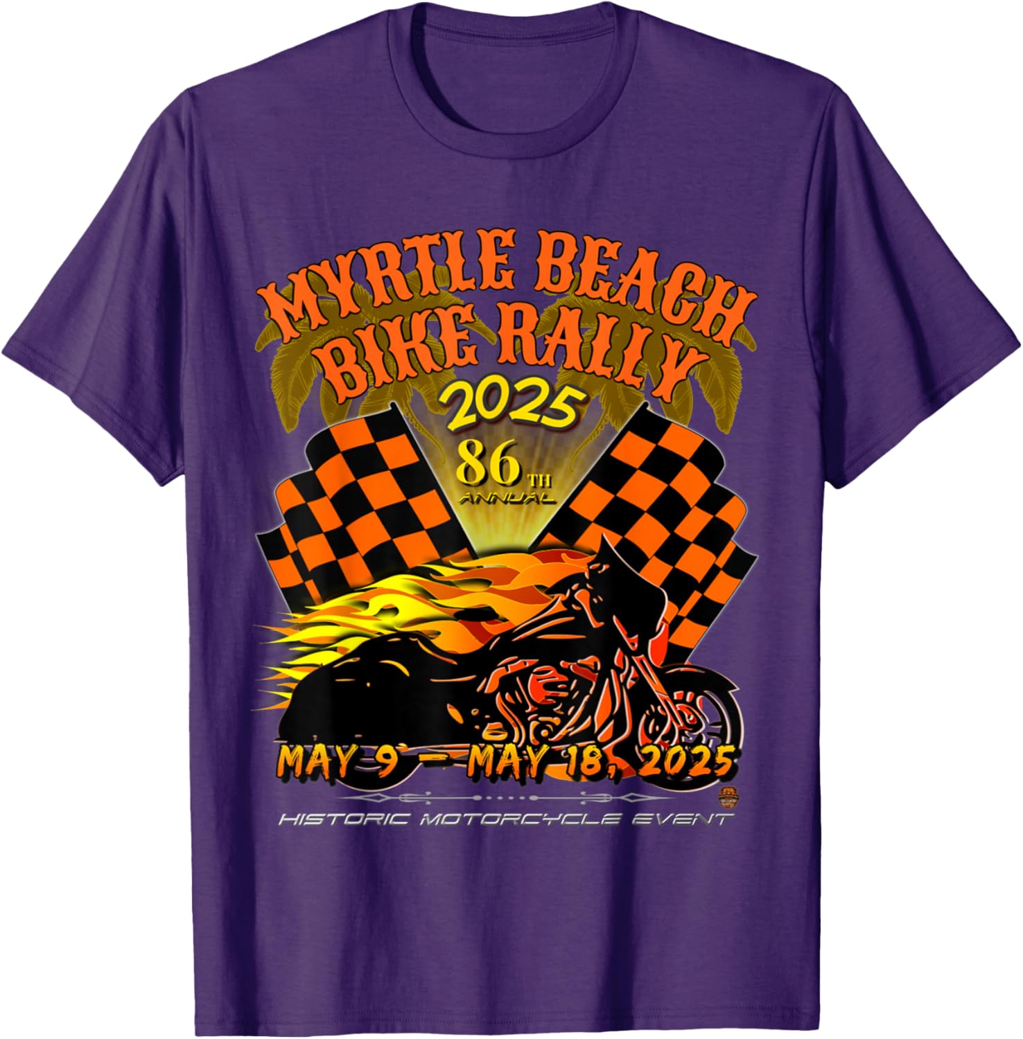 2025 Myrtle Beach Bike Rally Vintage Art T-Shirt for Classic Riders - 25