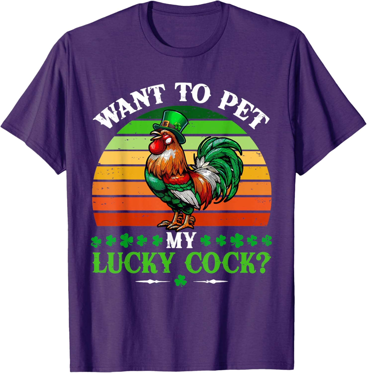 Vintage Sarcastic St. Patrick's Day Rooster T-Shirt for Fun Lovers - 14