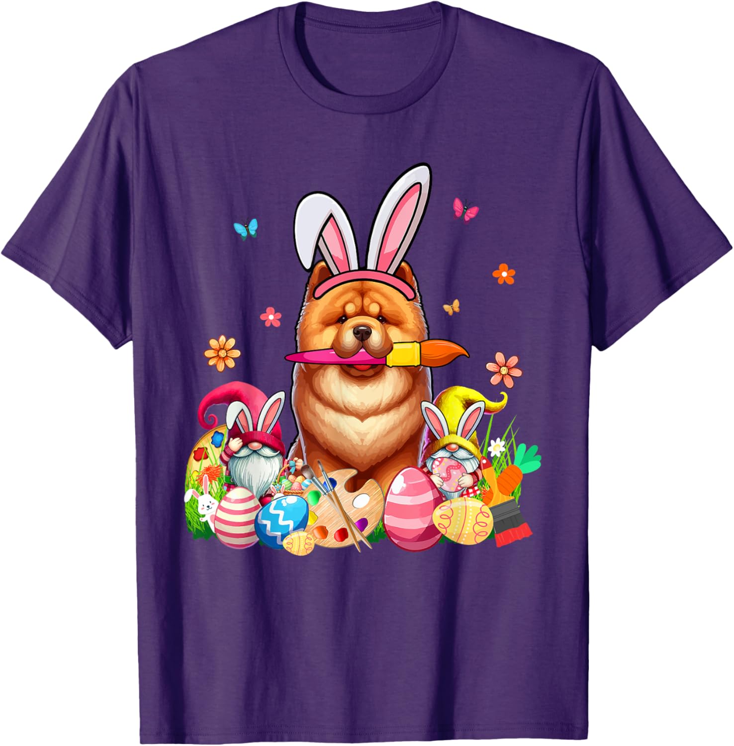 Chow Chow Cosplay Bunny Gnome Easter Eggs T-Shirt for Pet Lovers - 23