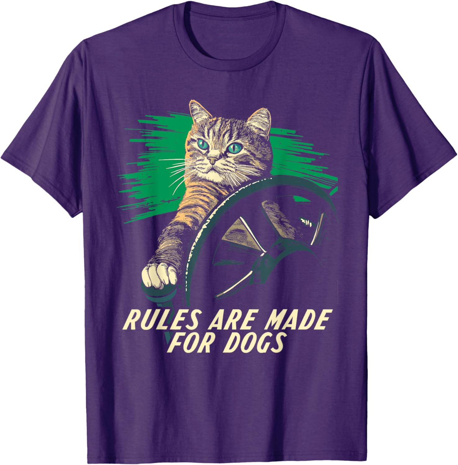 Funny Cat Lover T-Shirt Rules Are Made for Dogs for Men and Women - 1