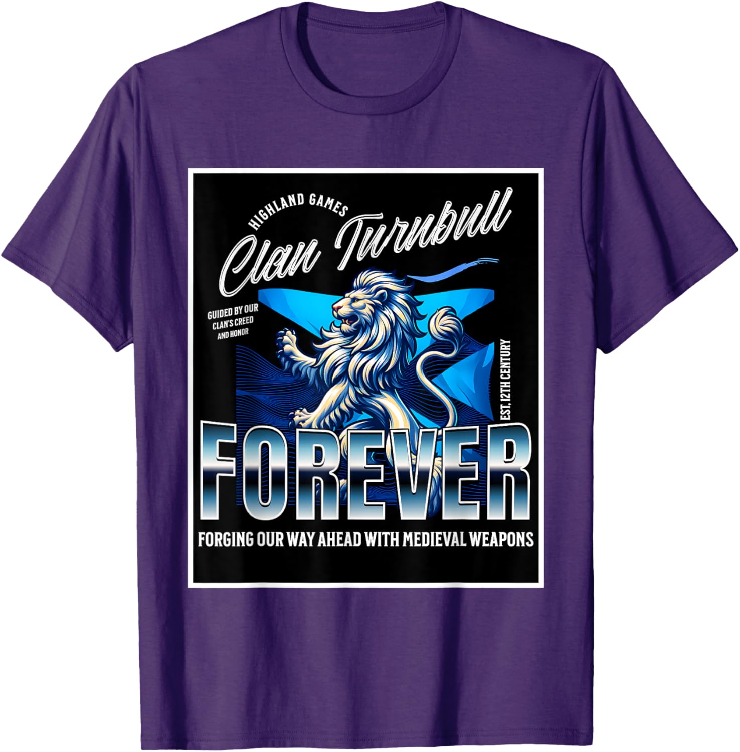 Clan Turnbull Strength and Honor Lion Roots T-Shirt for Family Pride - 24