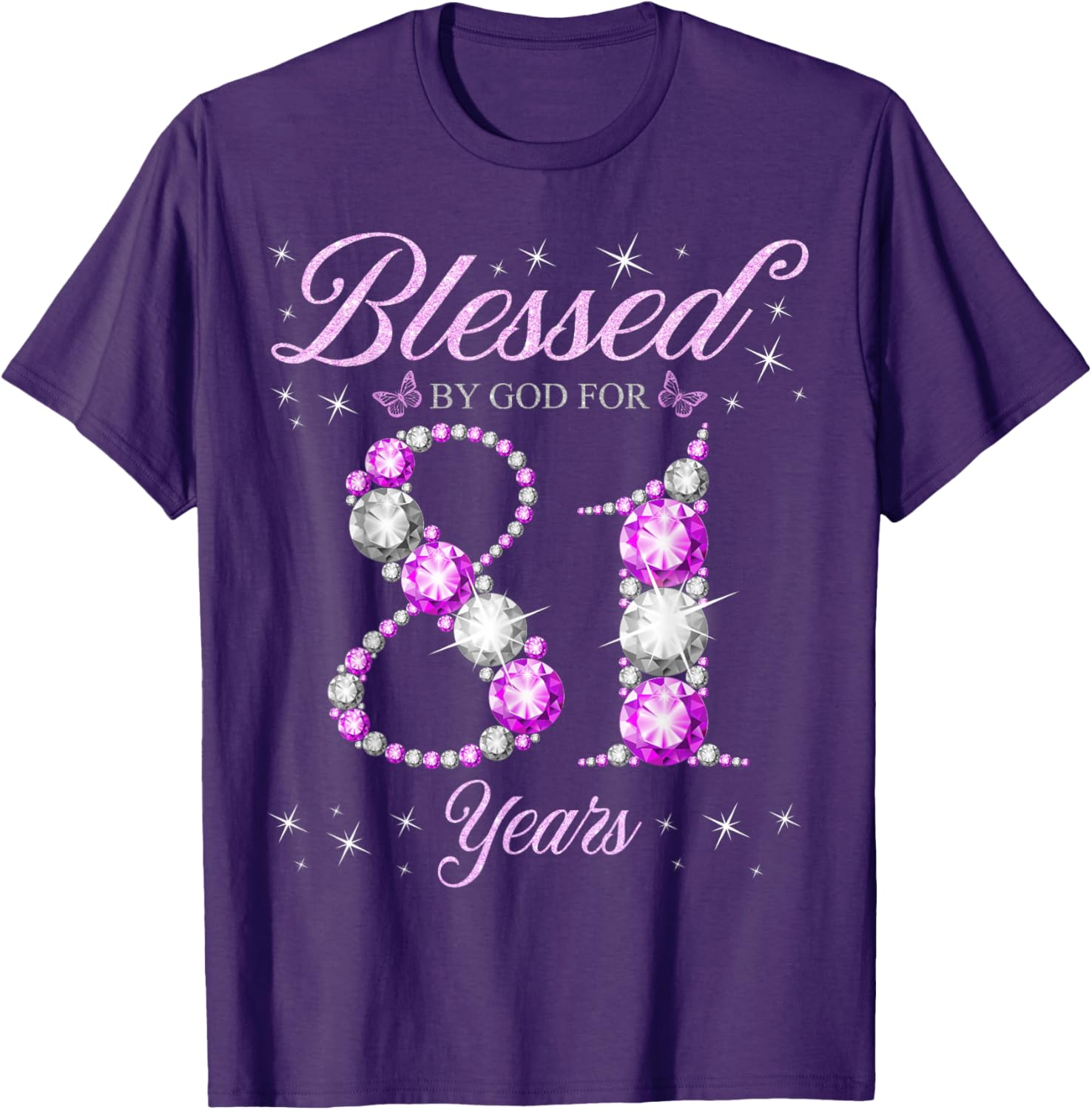 Blessed By God 81st Birthday T-Shirt for Celebrating 81 Years - 16