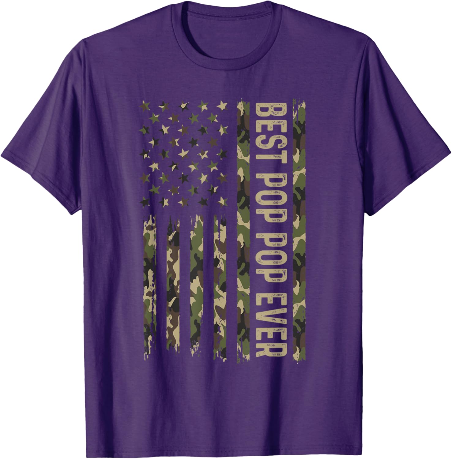 Best Pop Pop Ever Military Camouflage Flag T-Shirt for Dads - 9