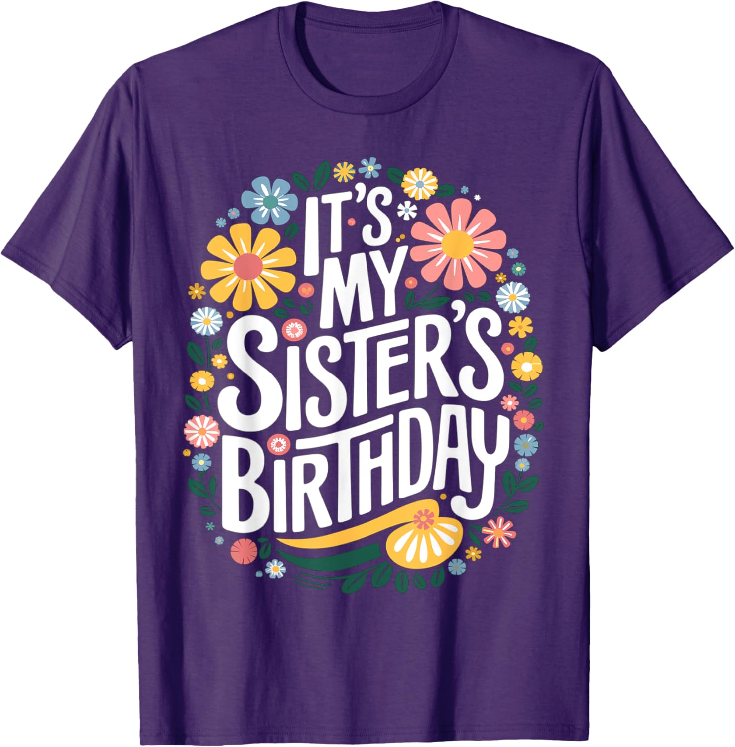 Colorful Floral T-Shirt for Sisters Birthday - Women and Kids Design - 24