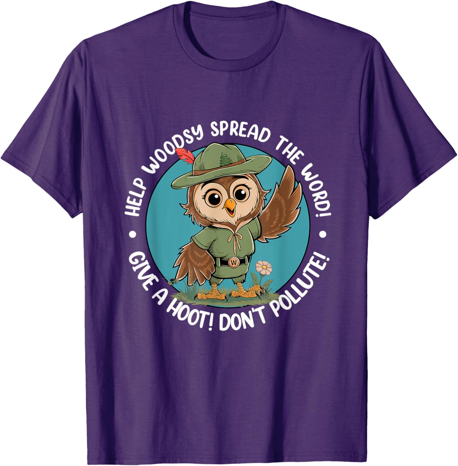 Woodsy Owl Give A Hoot Don't Pollute Vintage Retro T-Shirt for Nature Lovers - 7