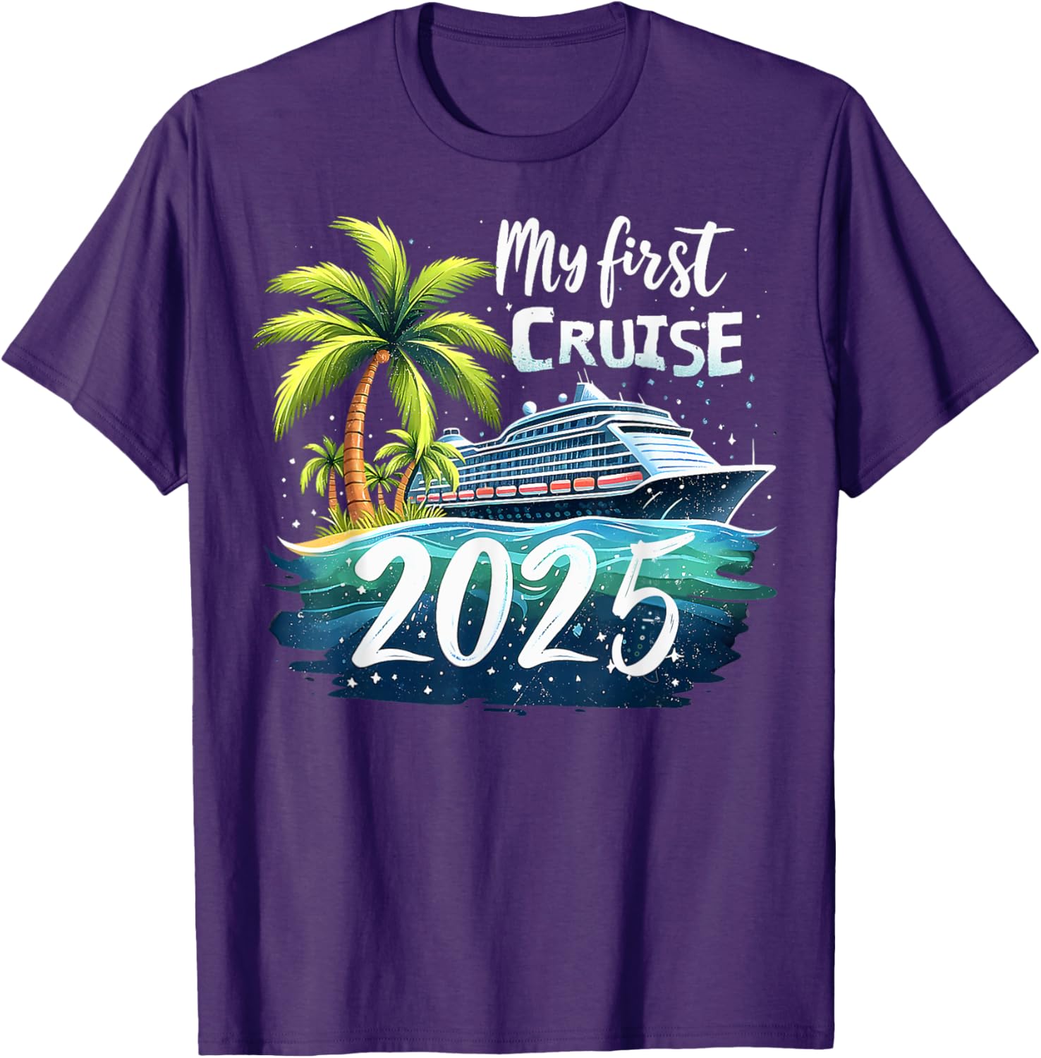 Funny My First Cruise 2025 T-Shirt for First Time Vacationers - 9