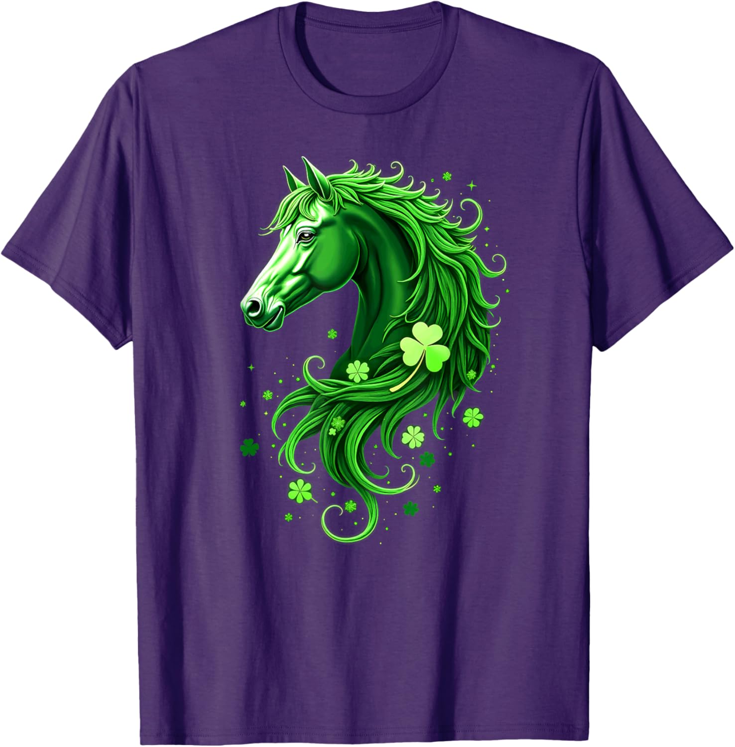 St Patrick's Day Horse Shamrocks T-Shirt for Festive Green Delight - 8