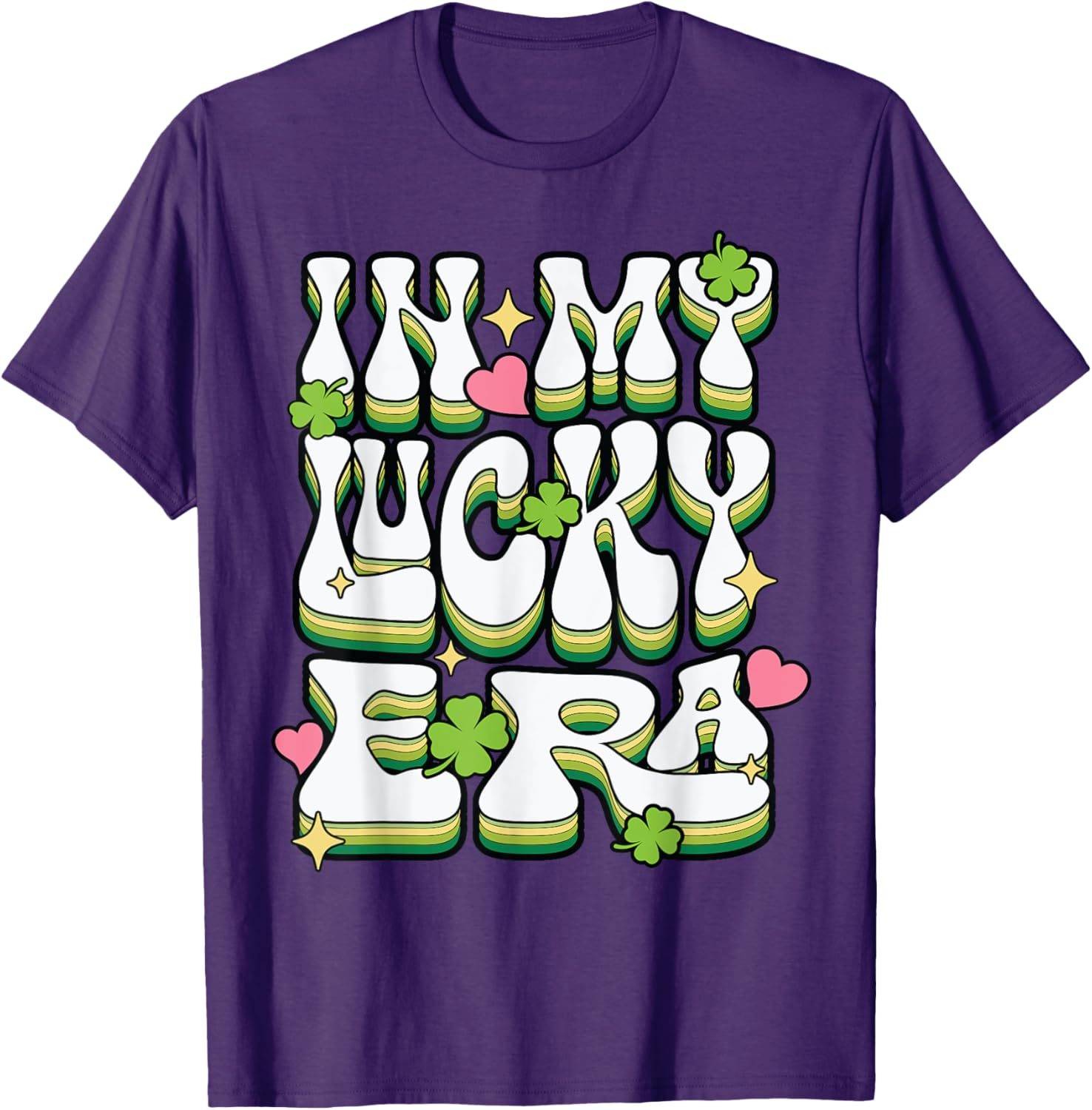 St Patricks Day Lucky Era Funny Irish Shamrock Groovy T-Shirt - 16