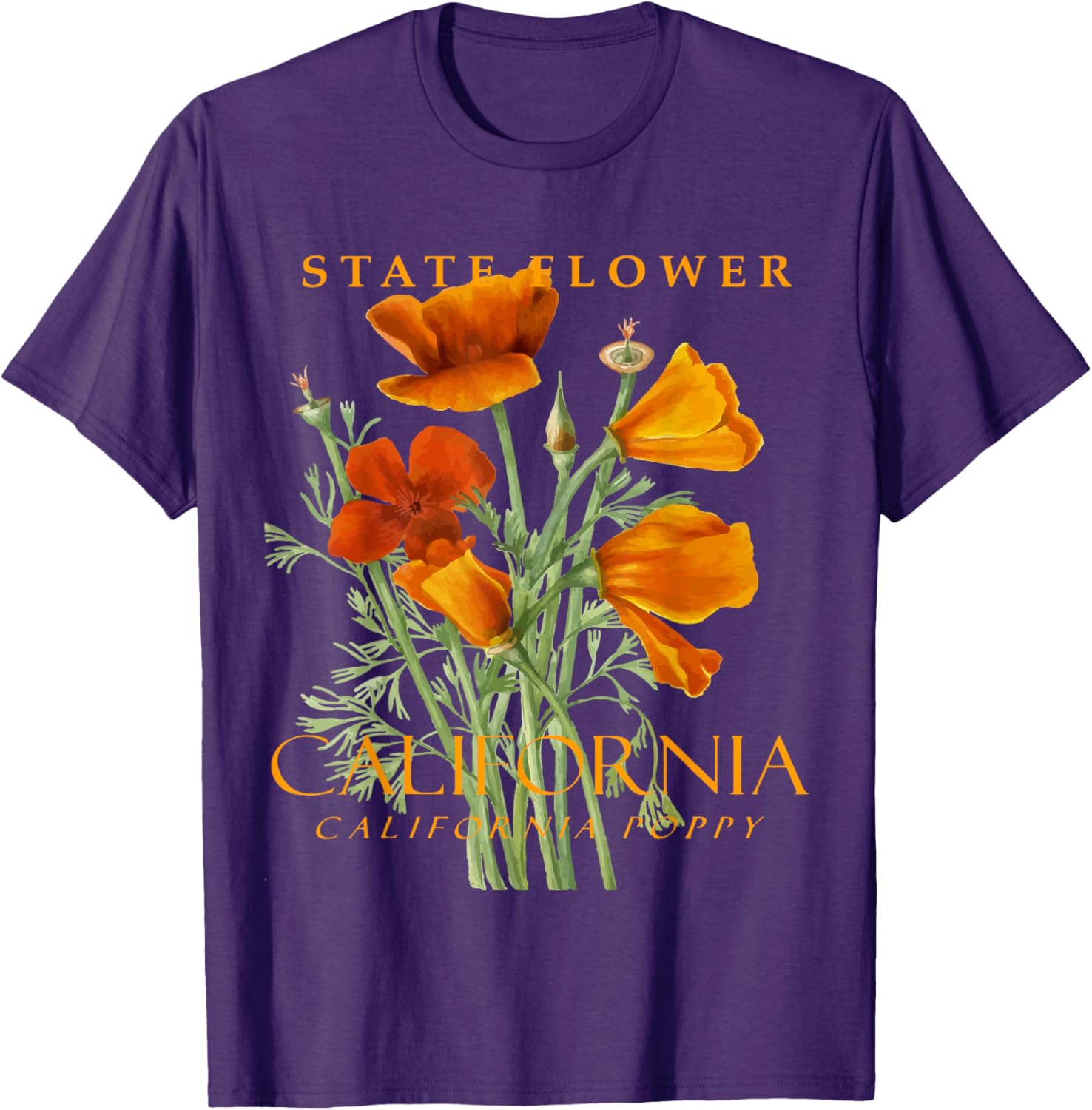 California Poppy T-Shirt for Nature Lovers - Stylish Floral Apparel - 17
