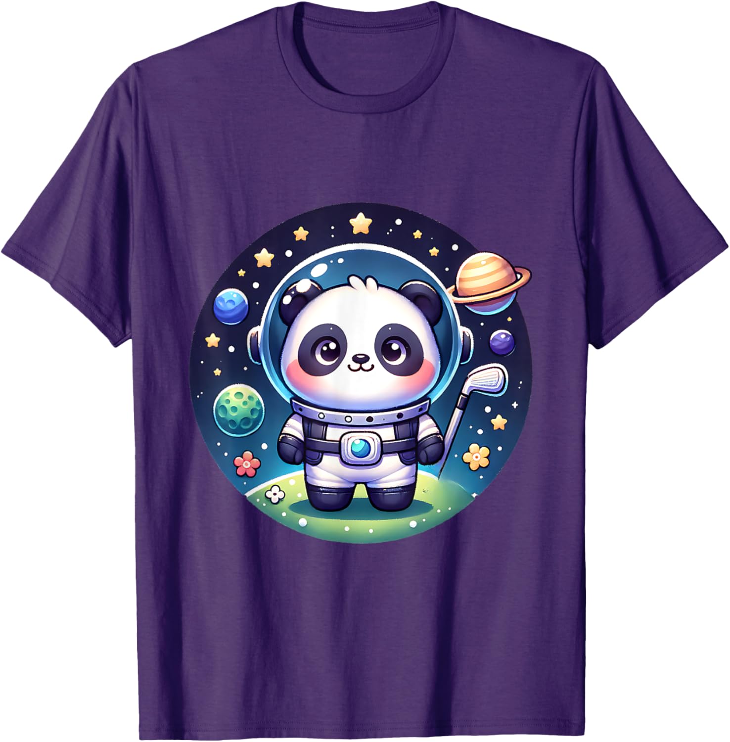 Cosmic Golfer Panda Bear Astronaut T-Shirt for Golf Lovers - 17