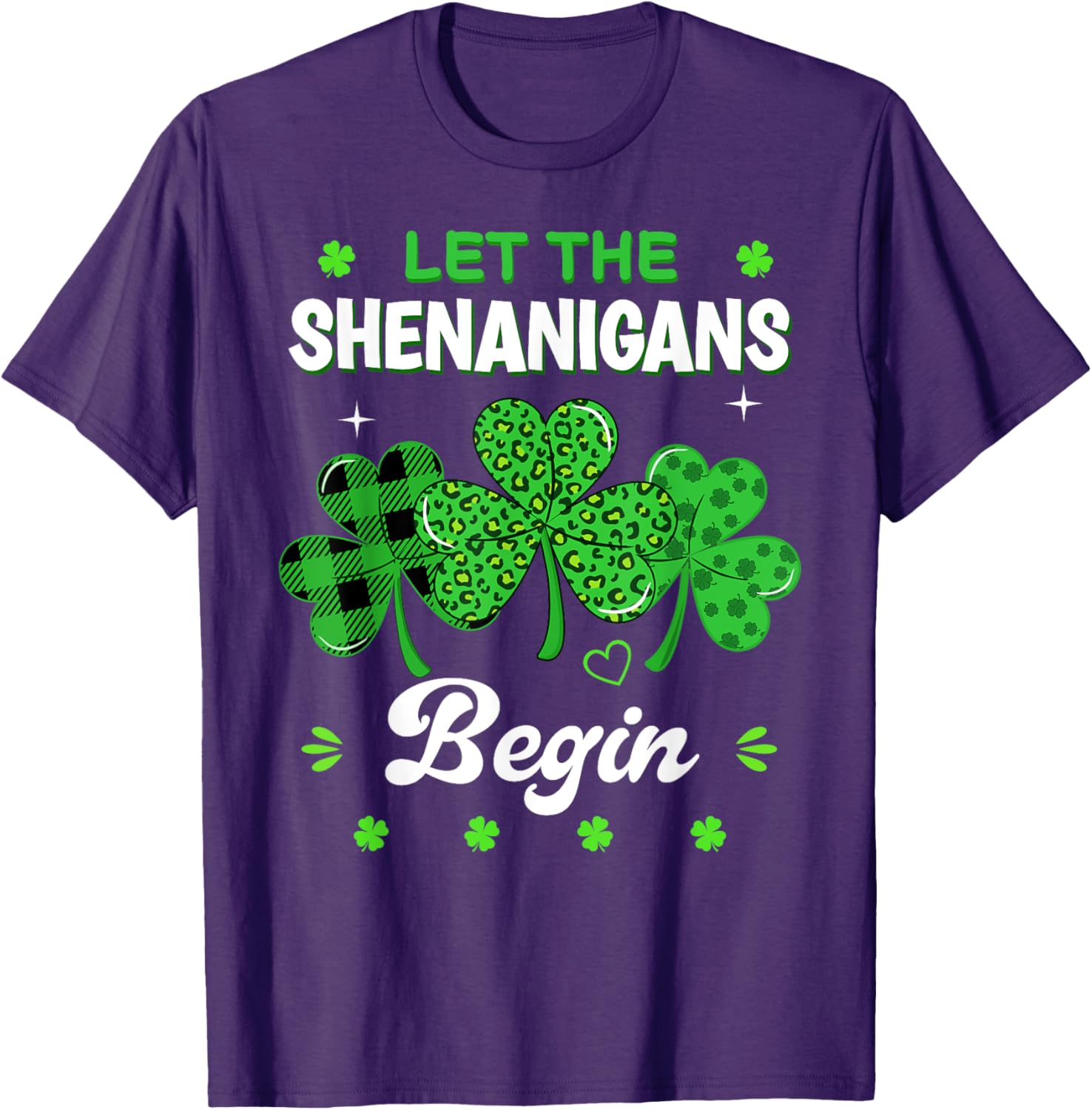 St Patricks Day Shamrock Leopard Print T-Shirt for Men and Women - 5