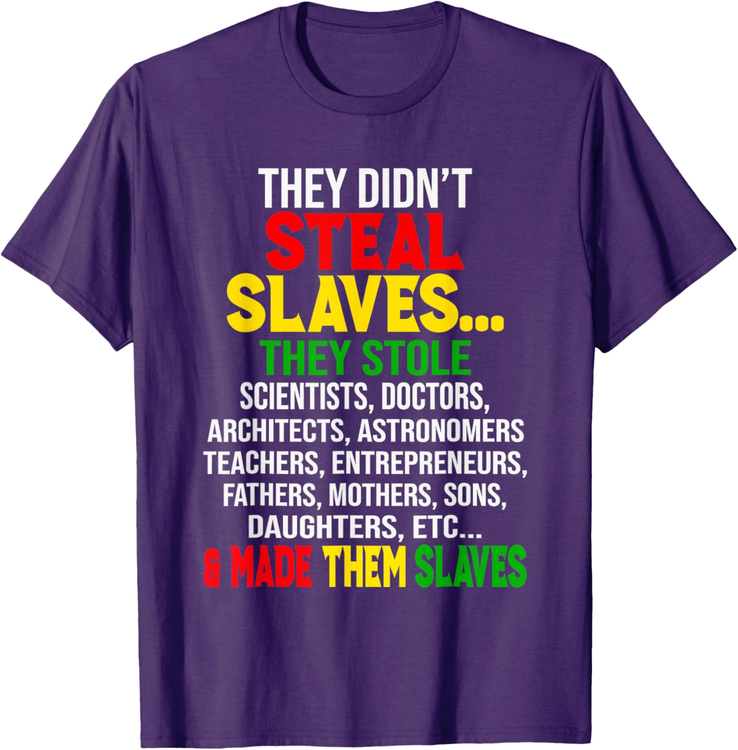 They Didn't Steal Slaves Melanin Black History Month T-Shirt for All - 17