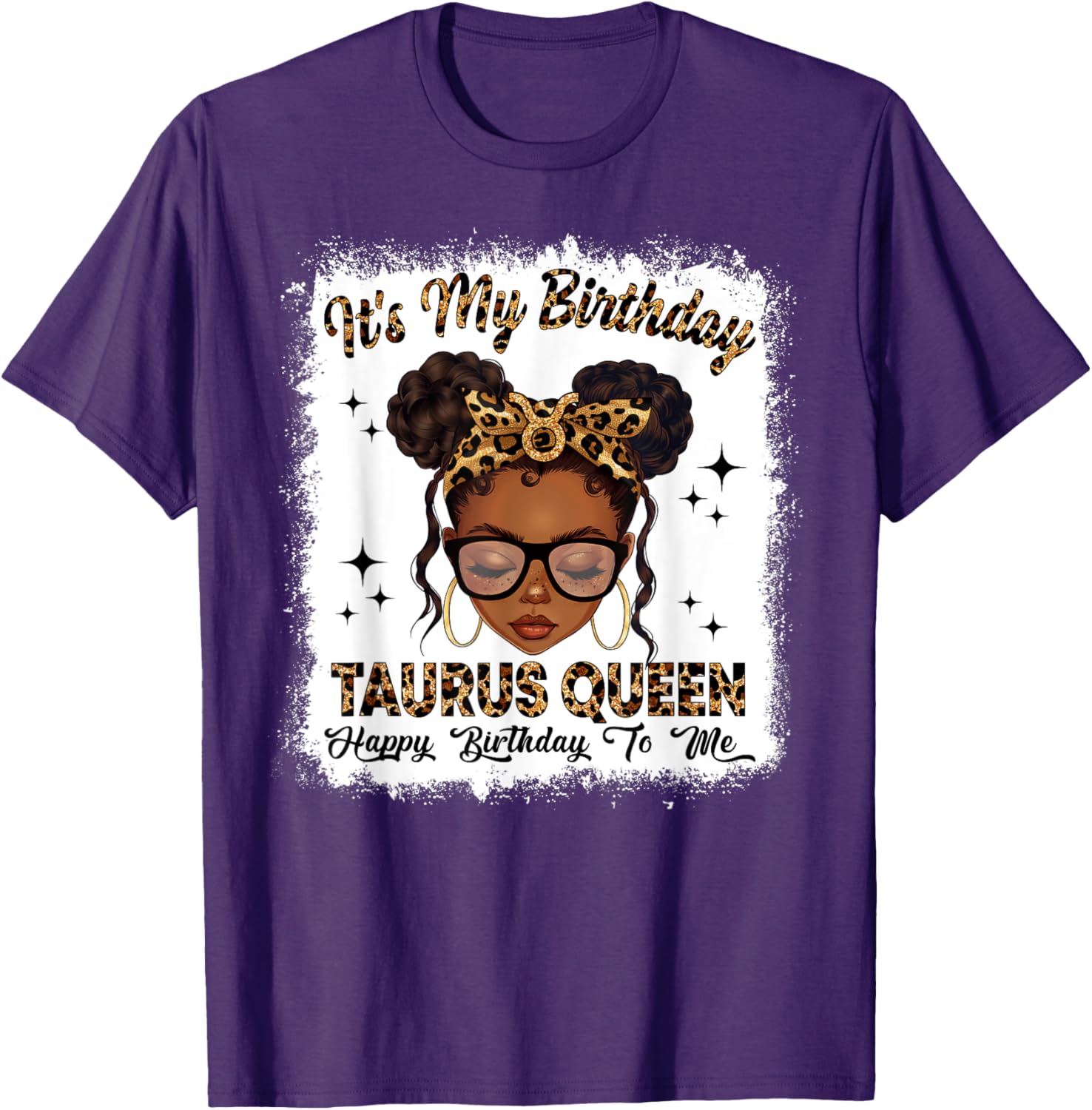 Taurus Queen Messy Bun T-Shirt for Women – Zodiac Birthday Gift - 20