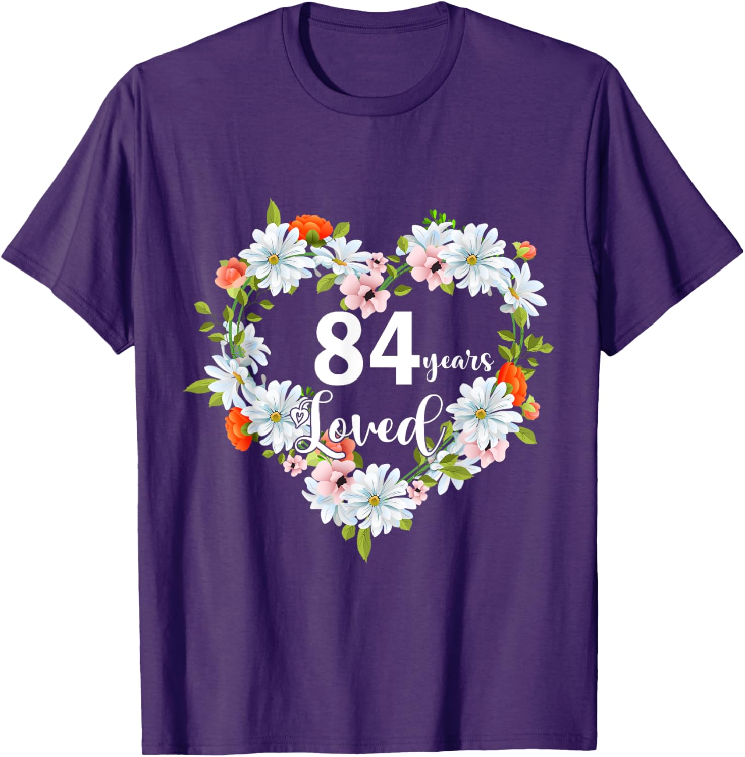 84th Birthday Gift T-Shirt for Women - 84 Years Loved 1941 Design - 1