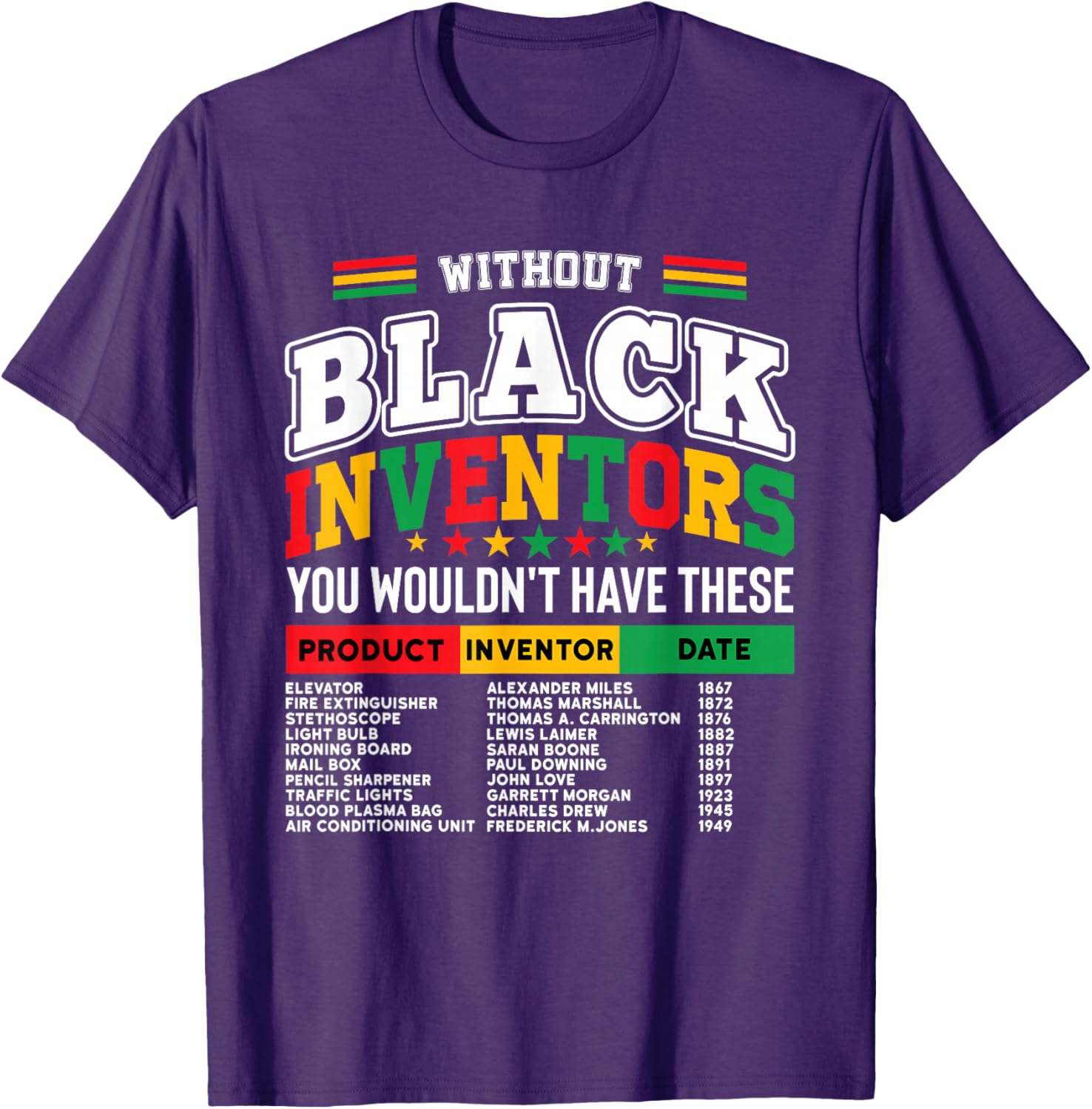 Celebrate Innovation with Afro Pride T-Shirt Featuring Black Inventors - 5