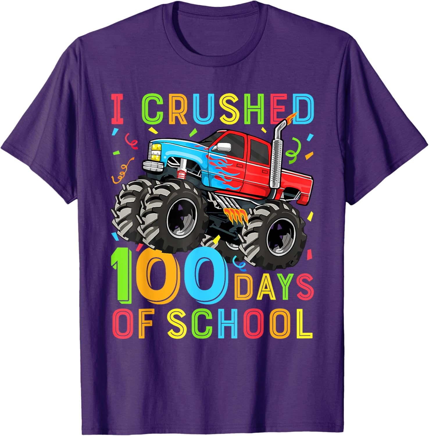 100 Days of School Monster Truck Shirt for Boys Fun 100th Day Outfit - 19
