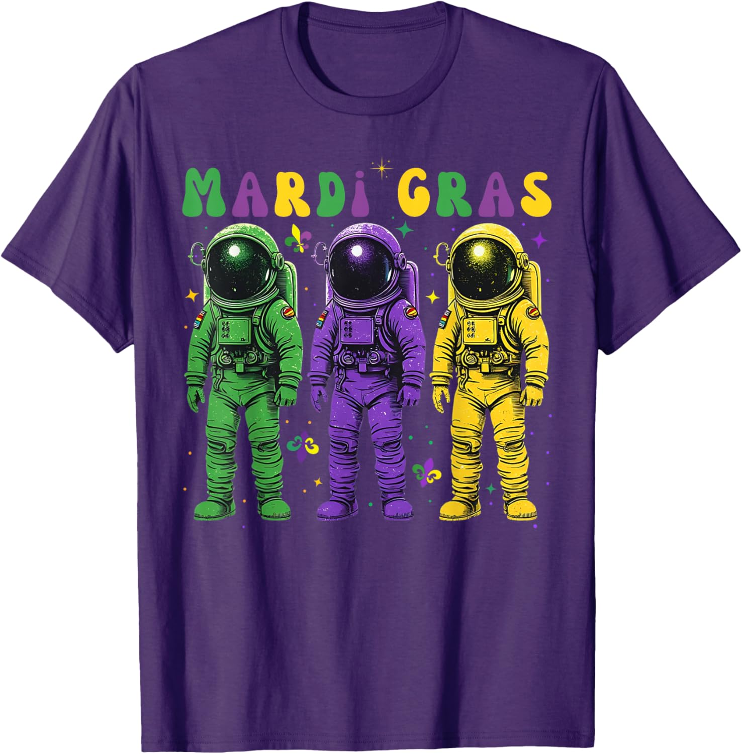 Astronaut Mardi Gras T-Shirt - Groovy New Orleans Carnival Fashion - 7