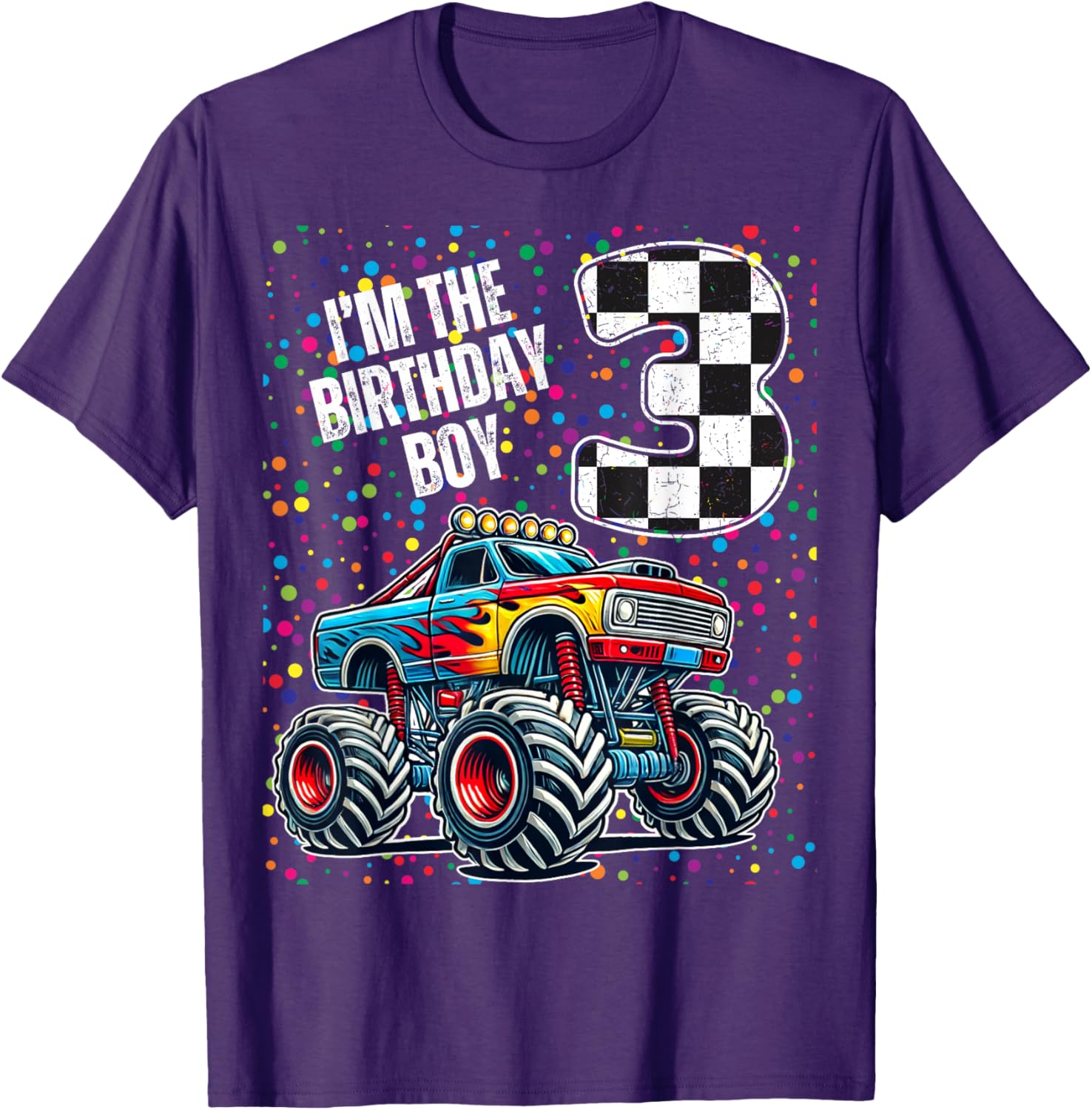 3rd Birthday Monster Truck Shirt for Boys Fun Family Celebration Tee - 11