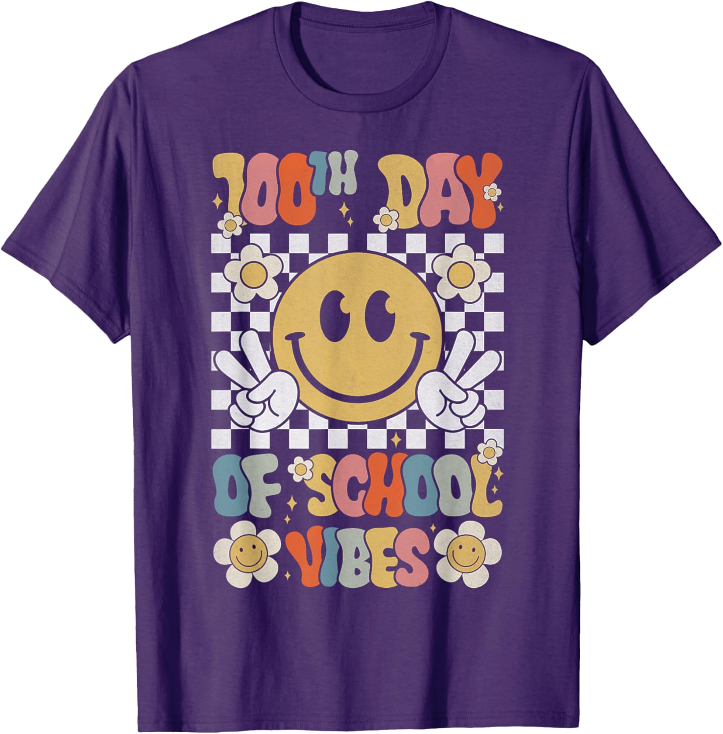 Cute 100th Day of School Smile Face T-Shirt for Kids Celebration - 15