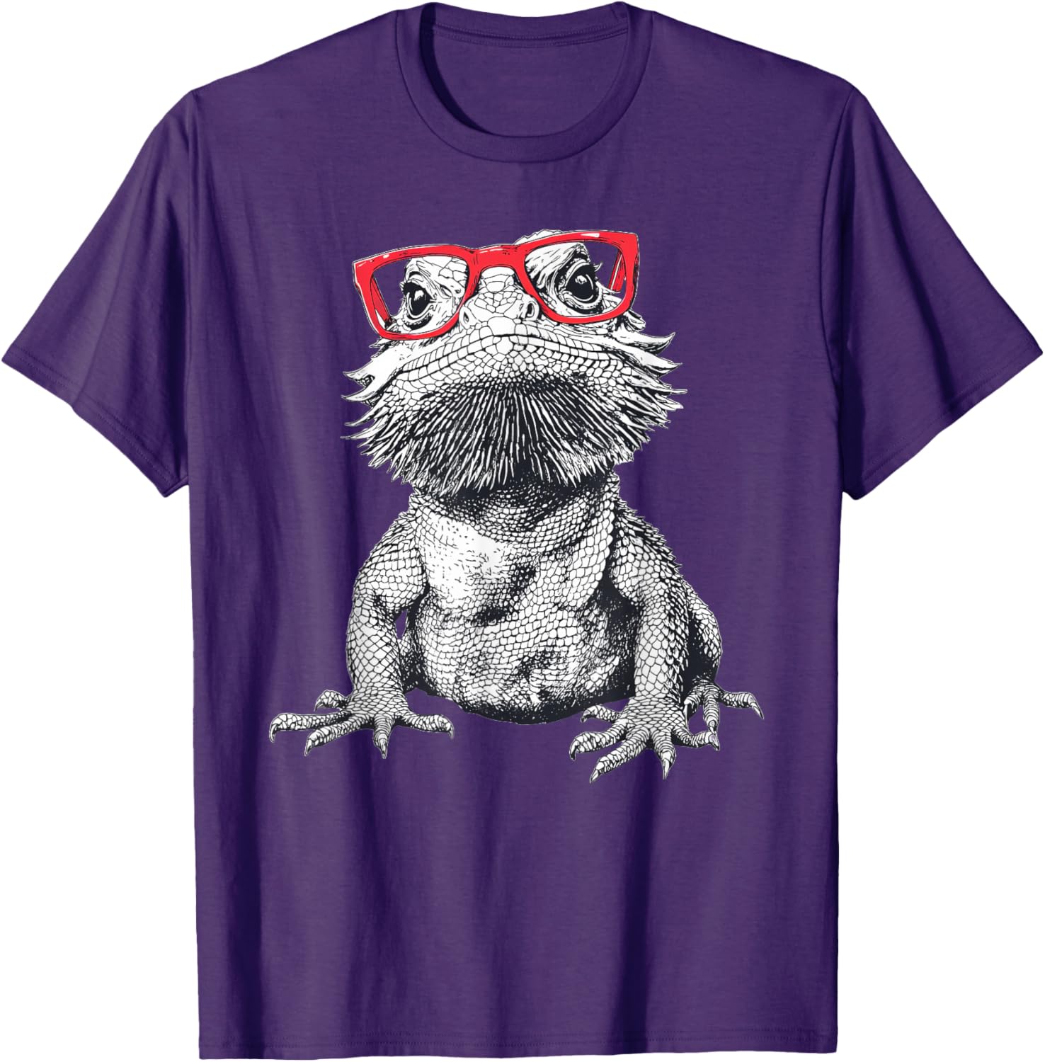 Cool Bearded Dragon Nerdy Glasses T-Shirt for Fun Animal Lovers - 13