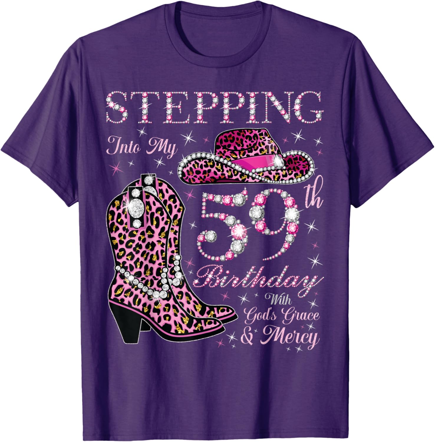 Celebrate 59 with Grace Mercy T-Shirt for Birthday Joy and Style - 13