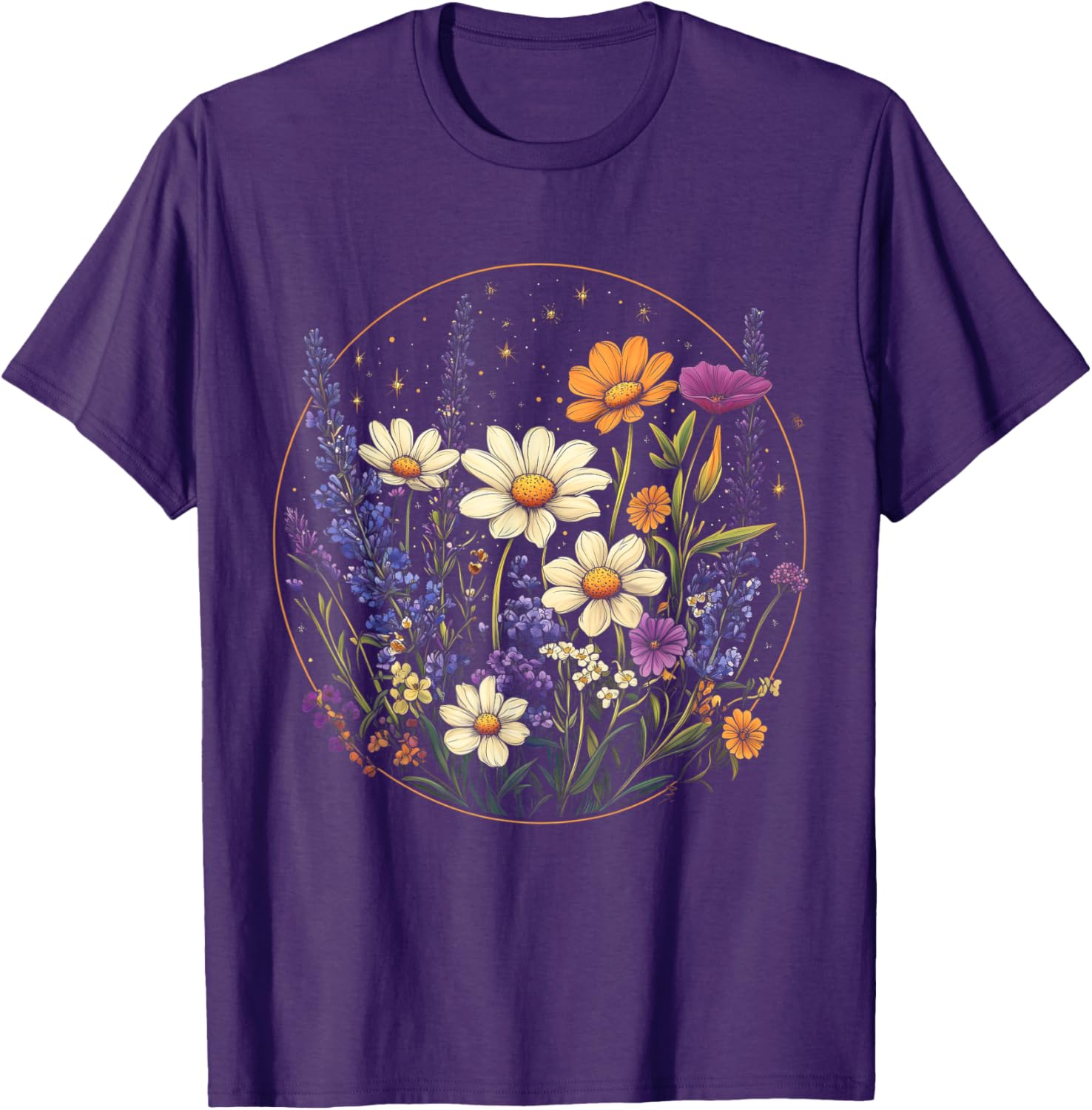 Vintage Wildflower Daisy Lavender Spring T-Shirt for Nature Lovers - 2