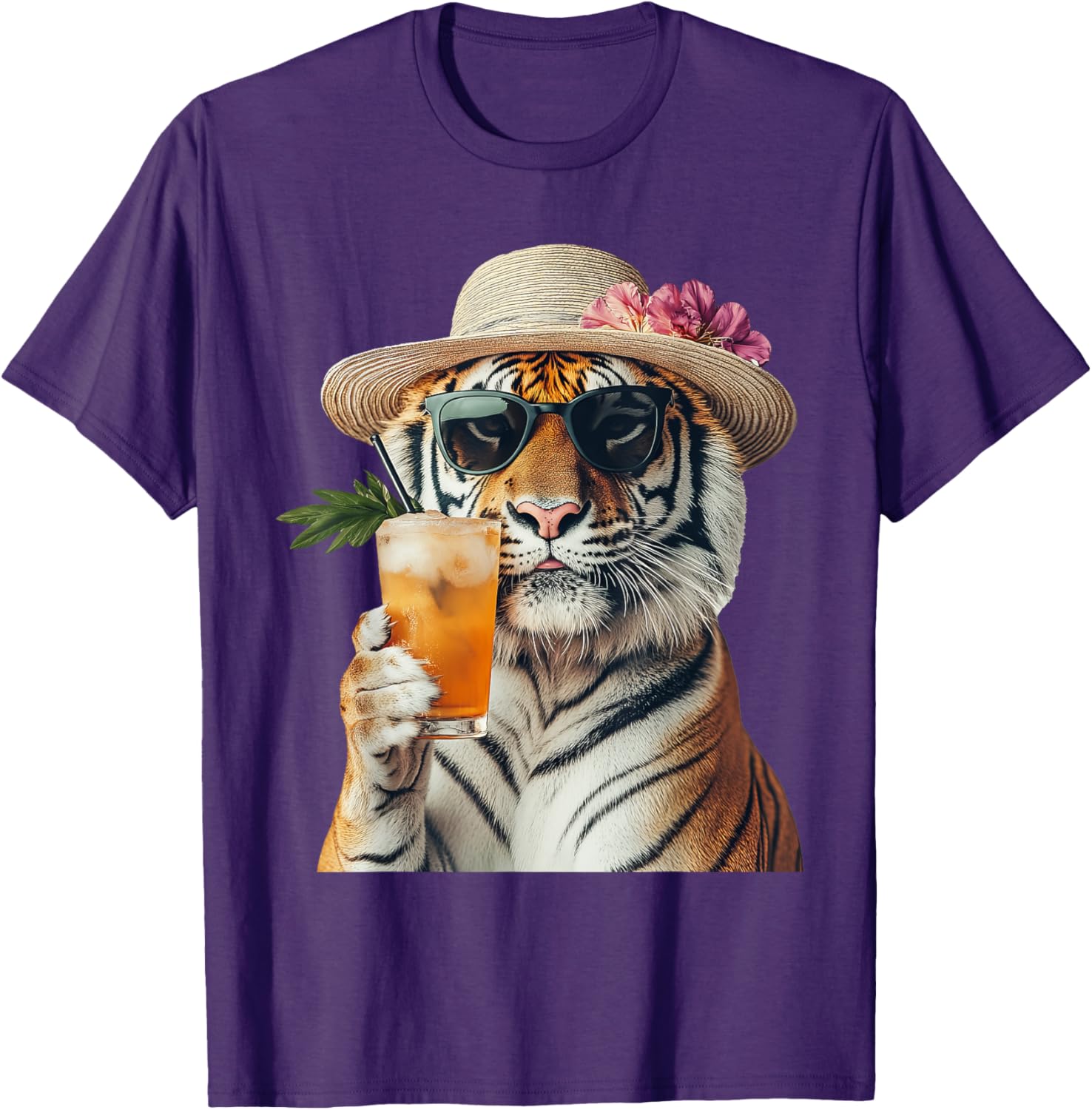 Stylish Tiger Cocktail T-Shirt for Fun Casual Wear and Unique Style - 8