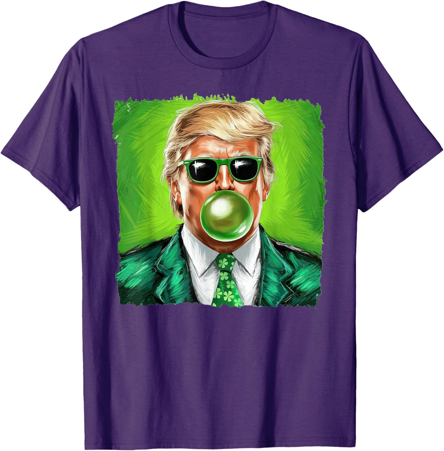 Trump Bubble Gum Sunglasses St. Patrick's Day T-Shirt for Fun Celebrations - 15
