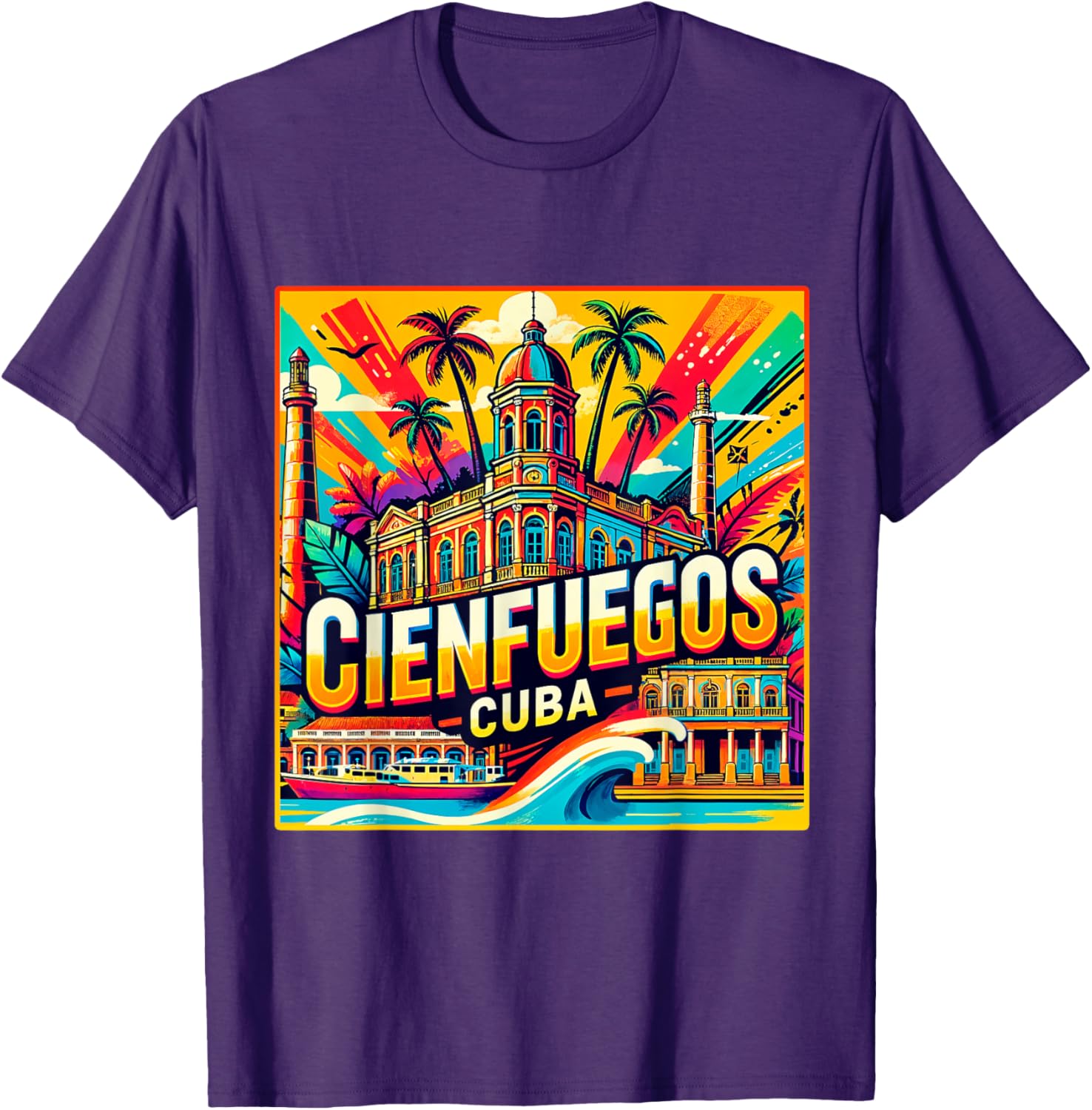 Cienfuegos Cuba Vintage Retro T-Shirt for Family Trips and Adventures - 26