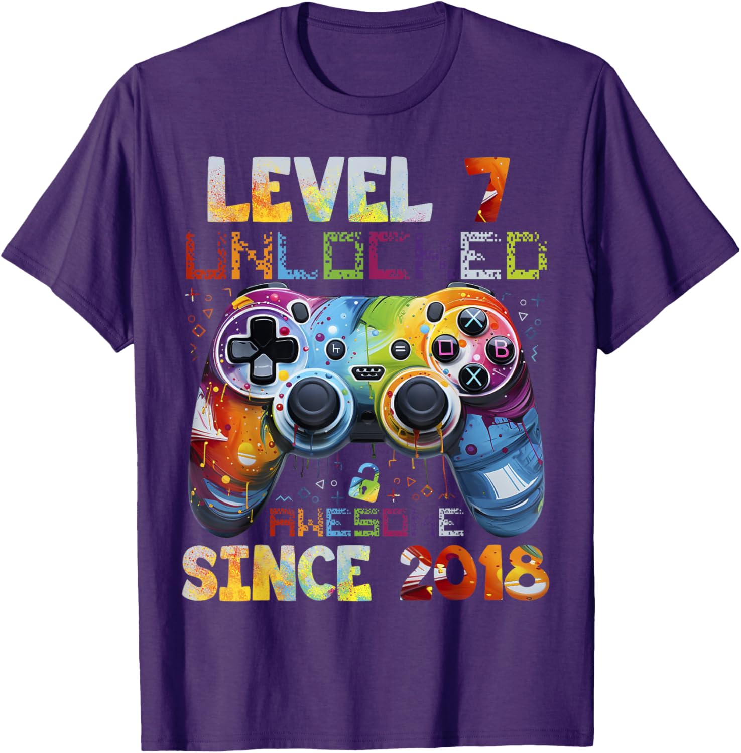 Cool 7th Birthday Boy Gamer T-Shirt Level 7 Video Game Party Gift - 5