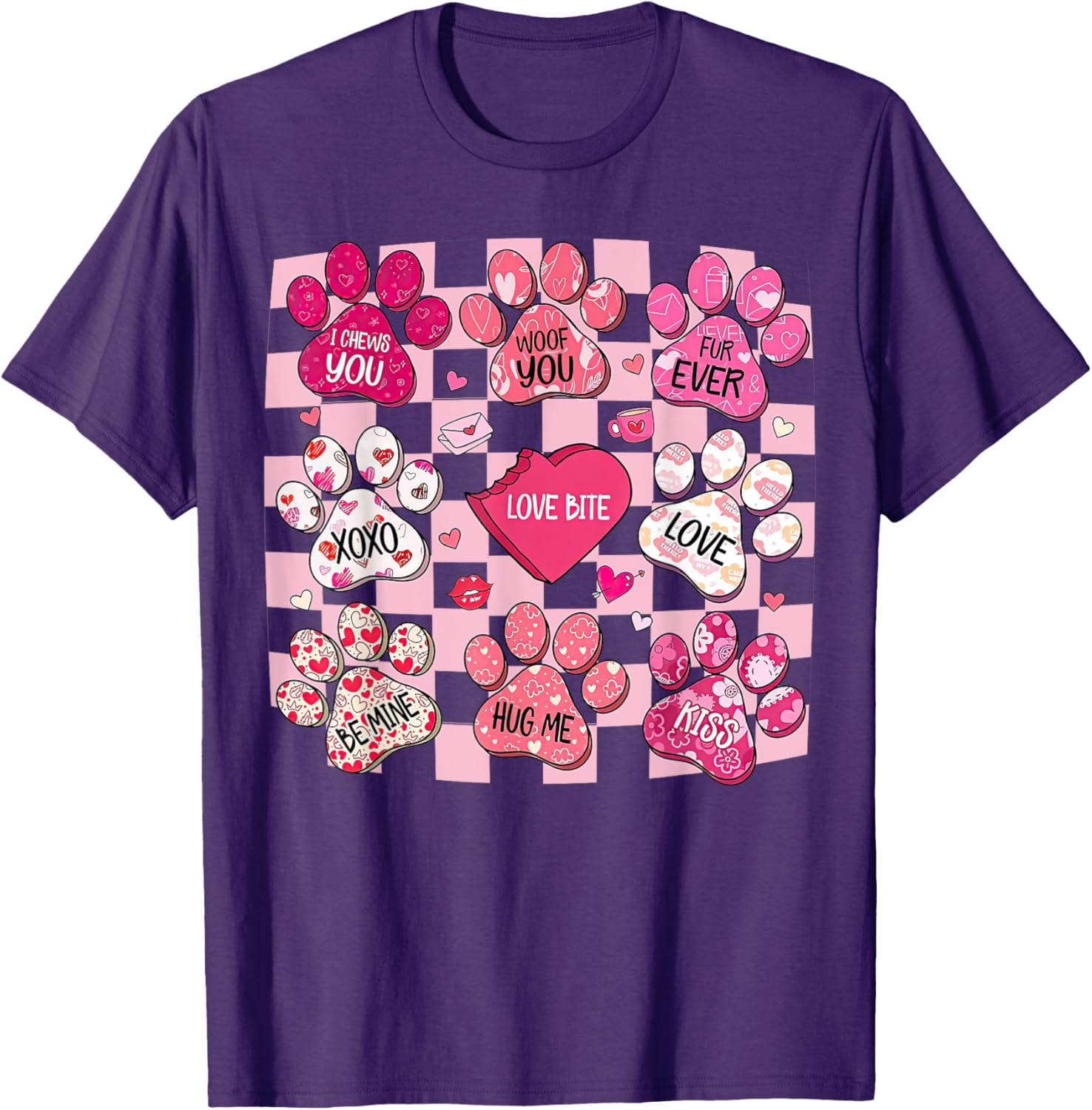 Cute Dog Paw Heart T-Shirt for Valentine's Day - Perfect Gift for Dog Lovers - 12