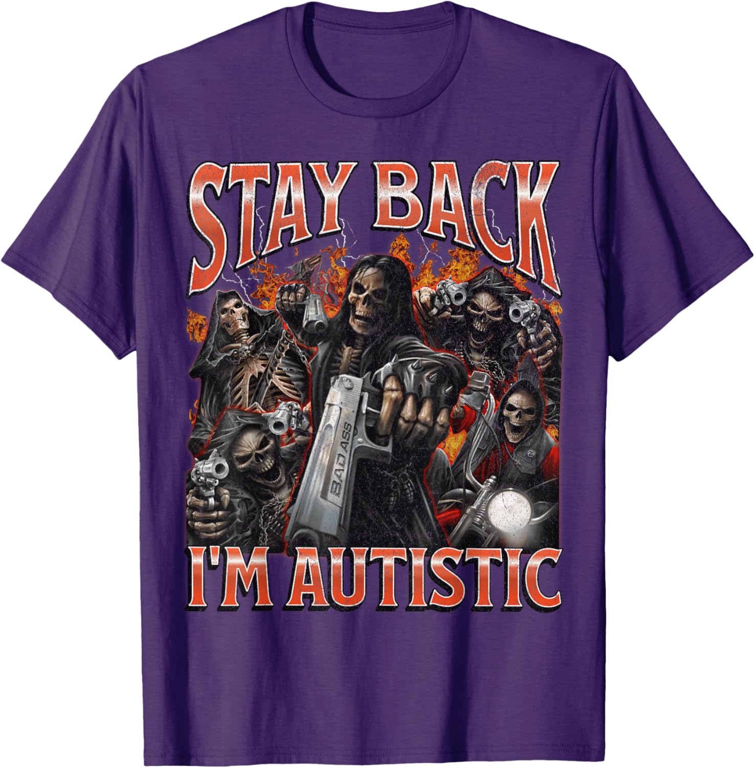 Funny Autistic Skeleton Meme Graphic T-Shirt for Unique Style and Comfort - 16