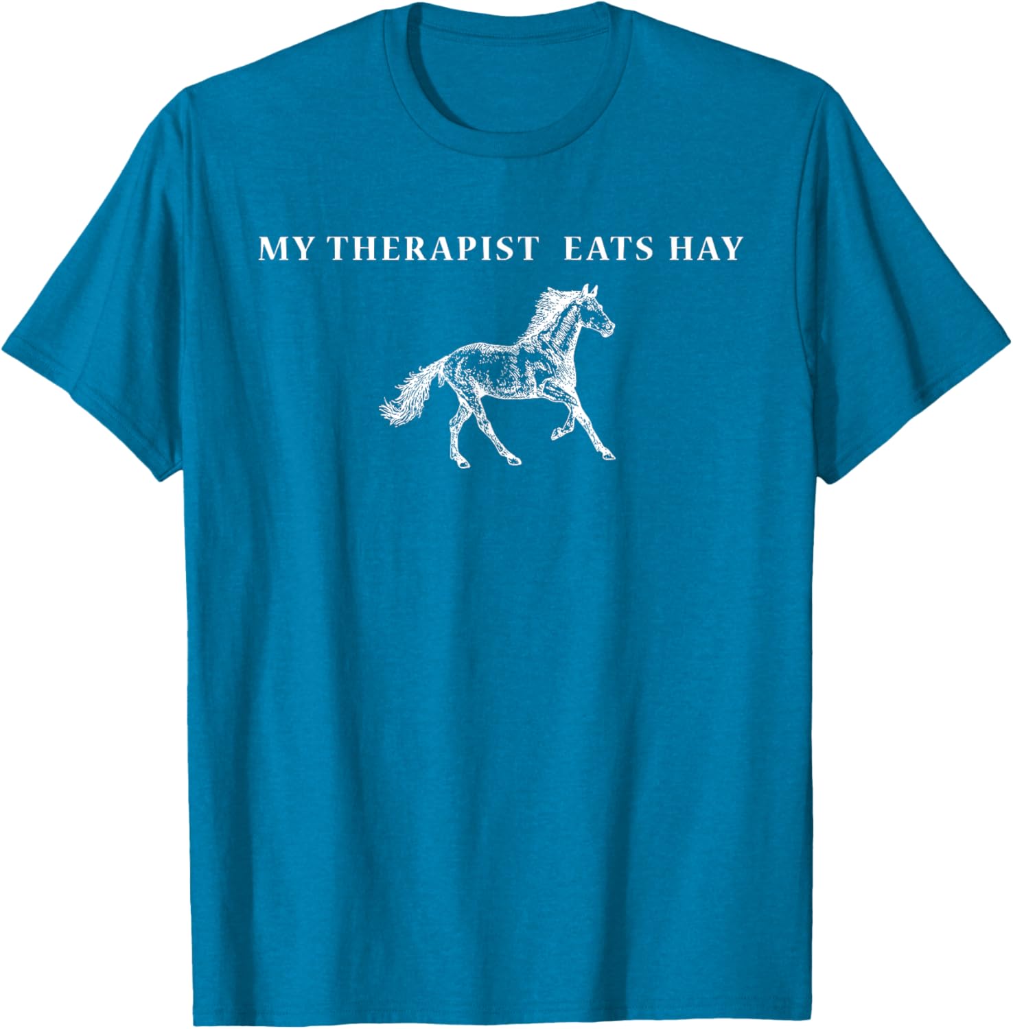 Funny Vintage Retro My Therapist Eats Hay Horse Lover T-Shirt - 4
