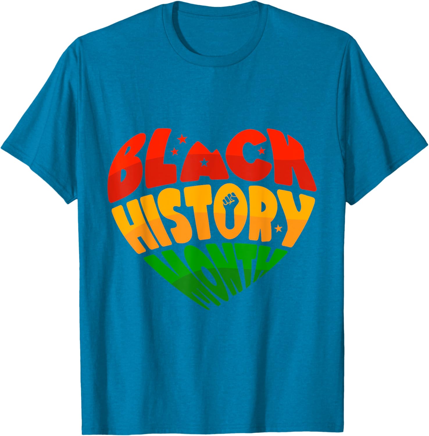 Celebrate Black History Month Heart & Fist T-Shirt for Women, Men & Kids - 13