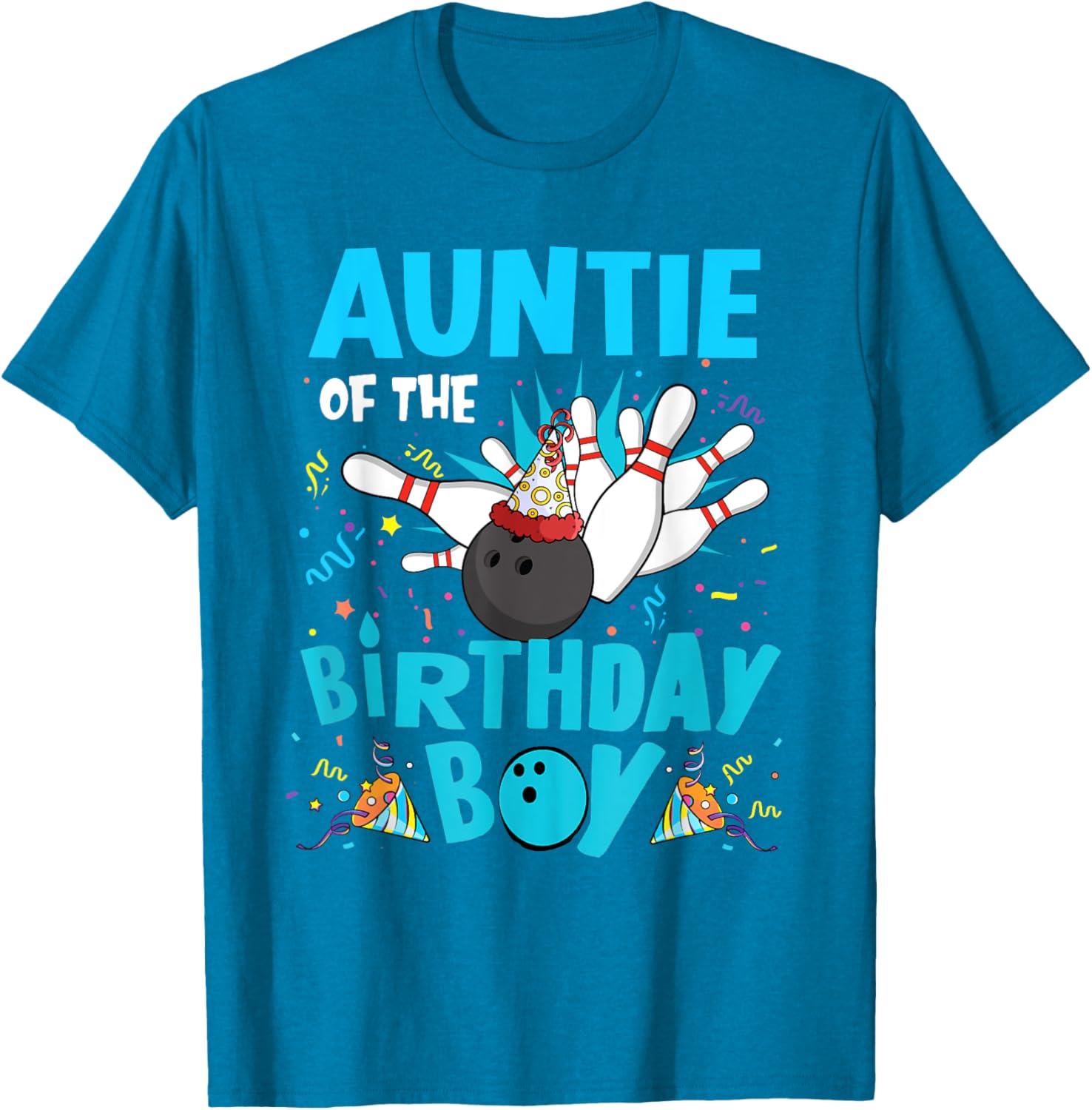 Auntie of the Birthday Boy Bowling T-Shirt for Family Fun Matching Outfits - 18
