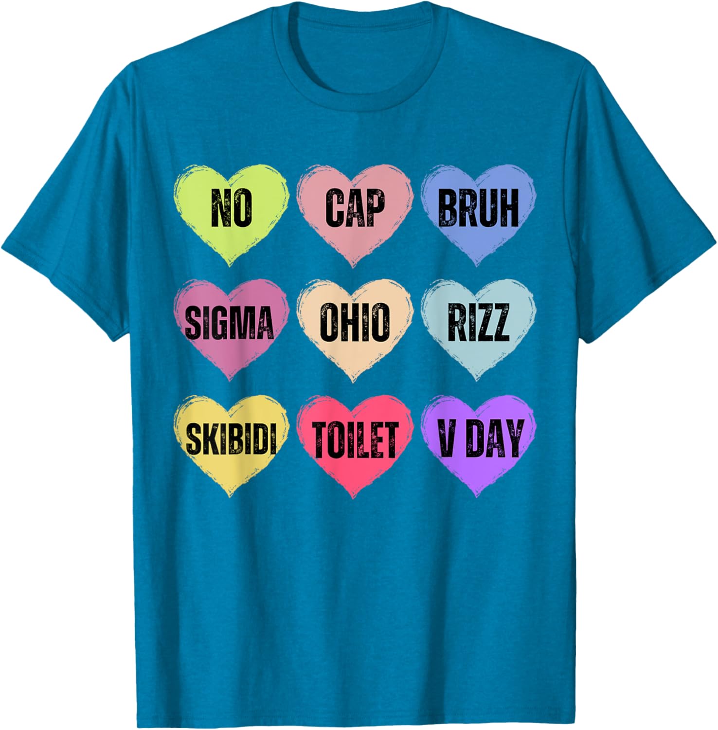 Skibidi Valentine's Day Funny Rizz No Cap T-Shirt for Couples - 7