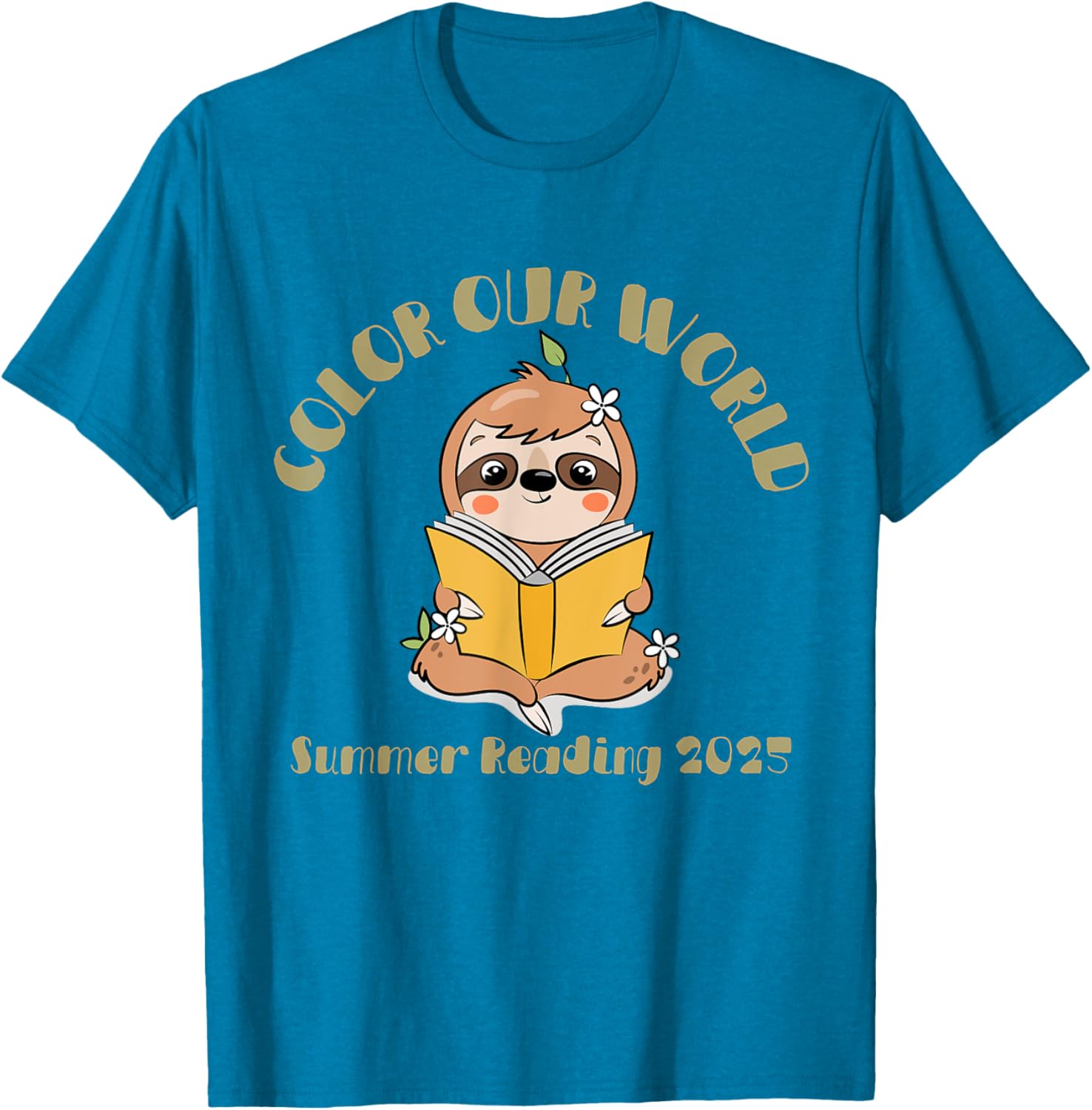 Color Our World 2025 Summer Reading Program Sloth T-Shirt for Kids - 18