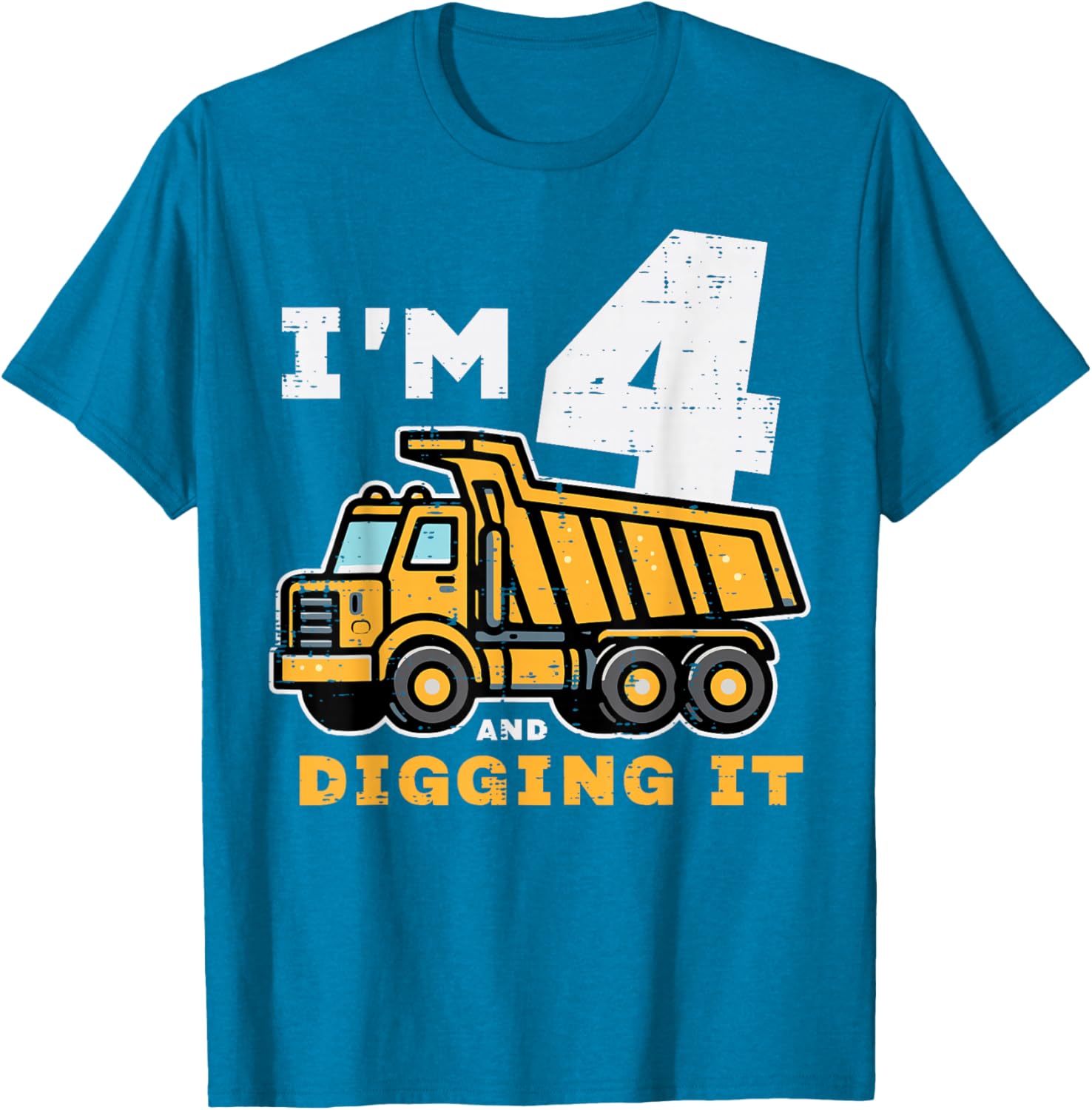 Cute 4th Birthday Dump Truck T-Shirt for Kids - Digging It Design - 1