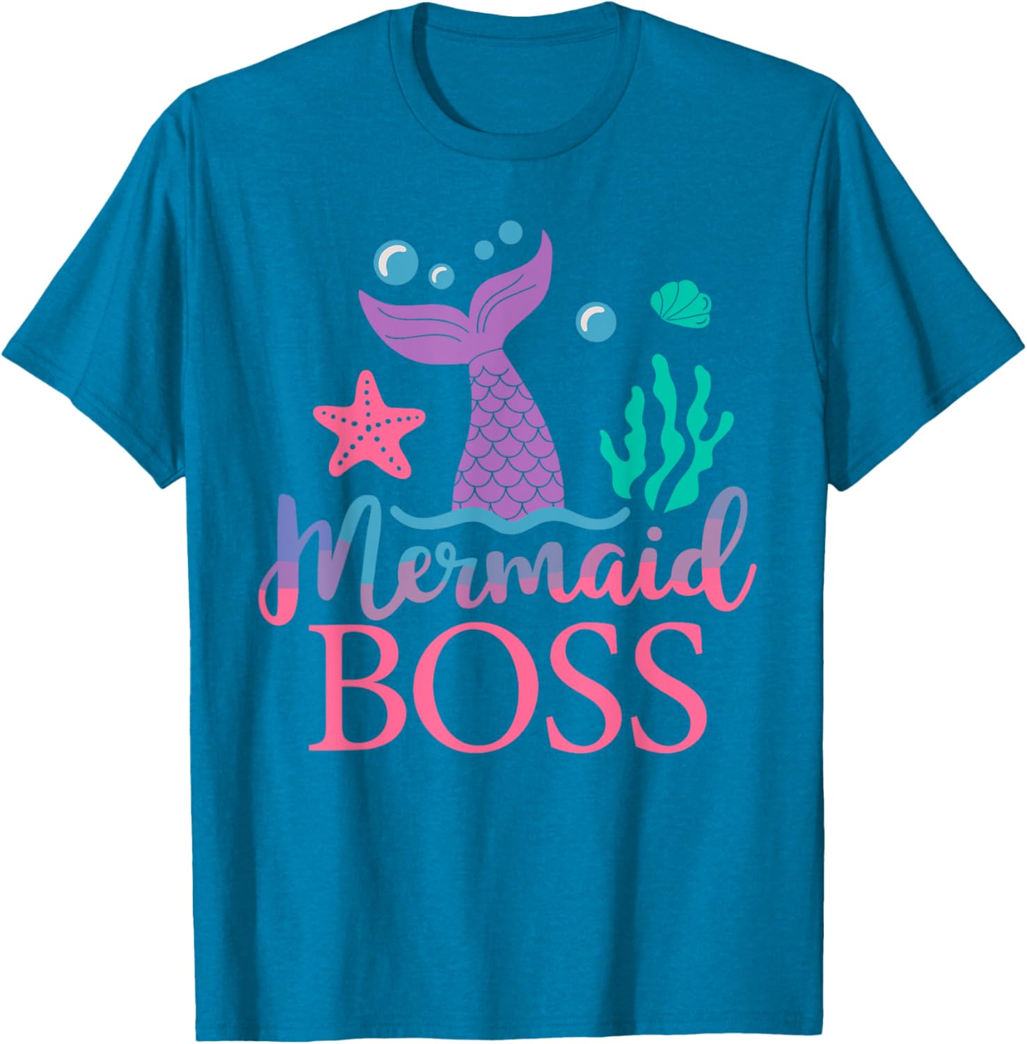 Boss of The Birthday Mermaid Family Matching T-Shirt for Party Fun - 14
