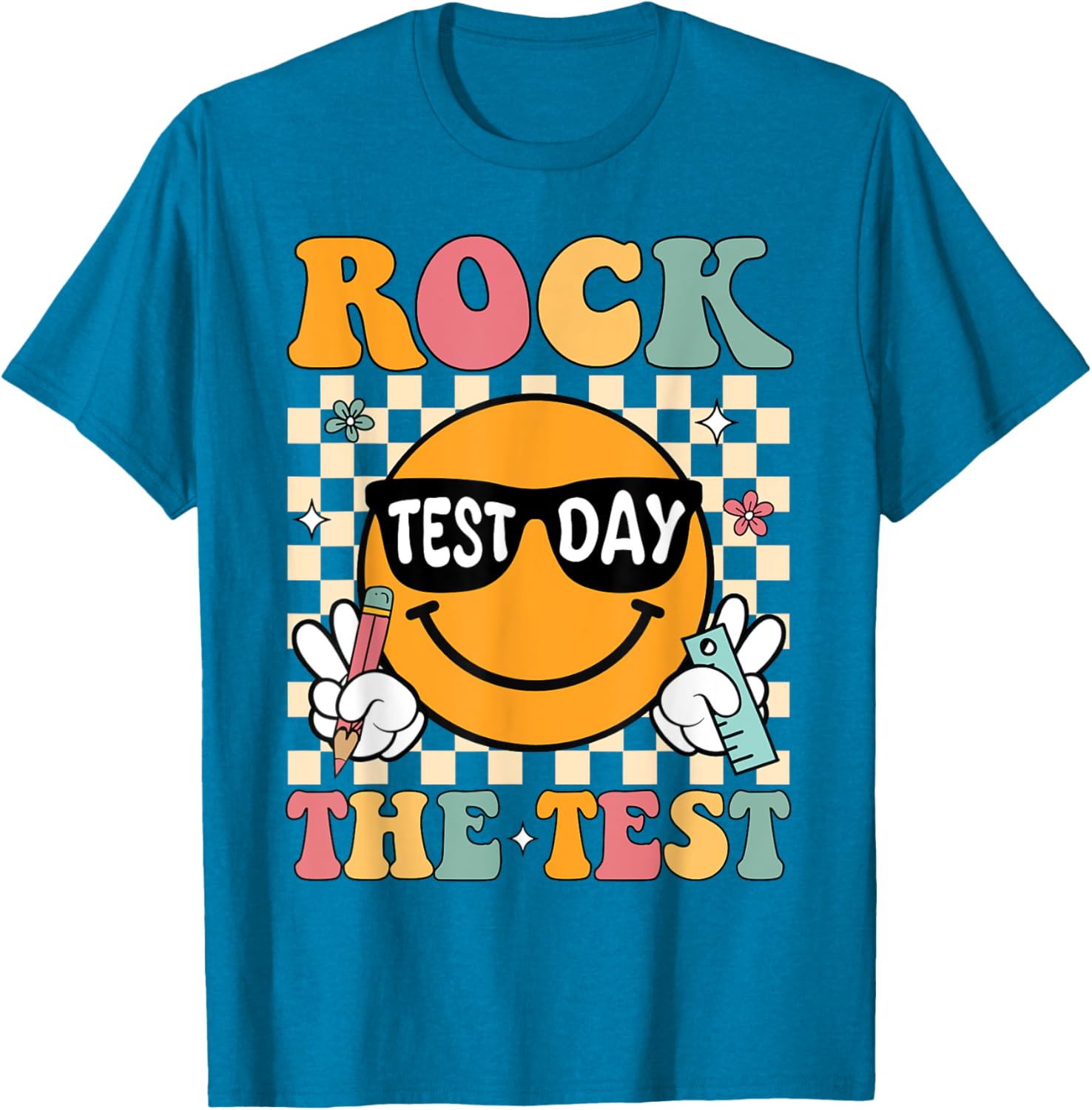 Test Day Rock The Test Teacher T-Shirt Motivational Gift for Educators - 7