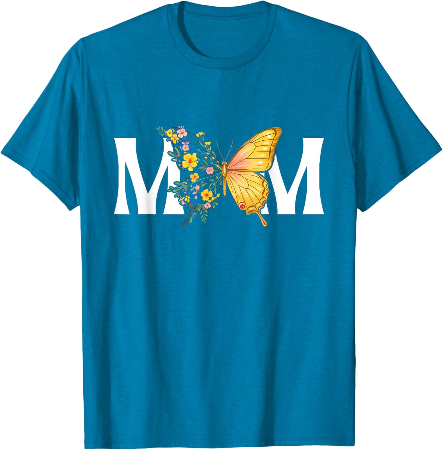 Cute Mother's Day Butterfly MOM Flower T-Shirt for Moms and Gifts - 2