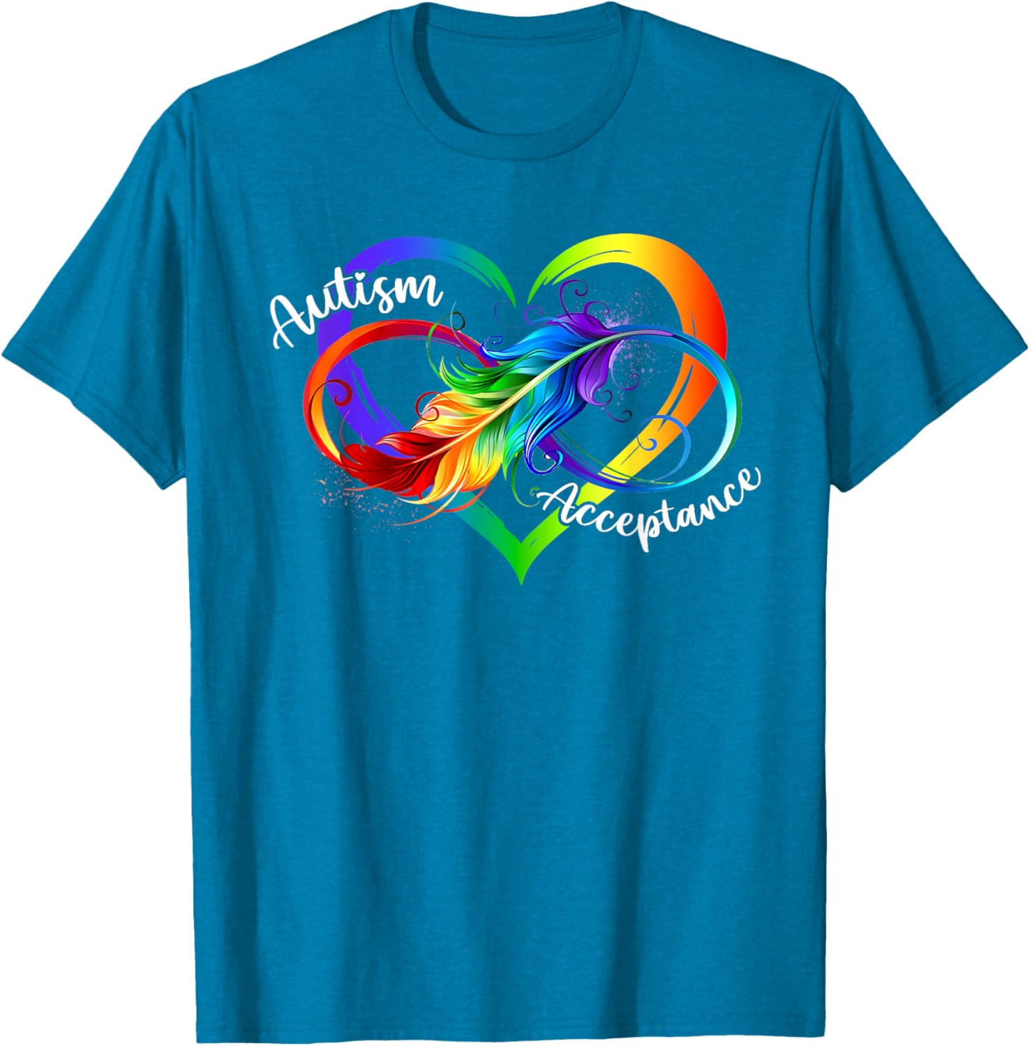 Autism Red Infinity Symbol T-Shirt for Women's Acceptance Fashion - 3