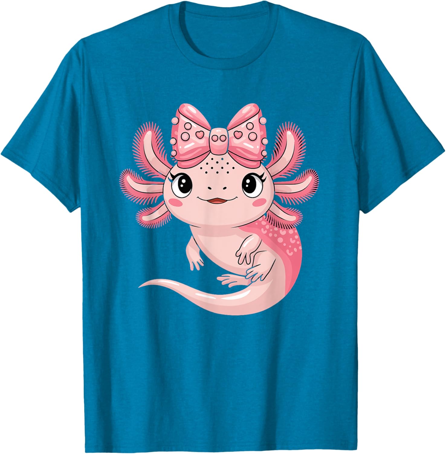 Cute Axolotl Girls Coquette Bow T-Shirt for Axolotl Lovers - 18