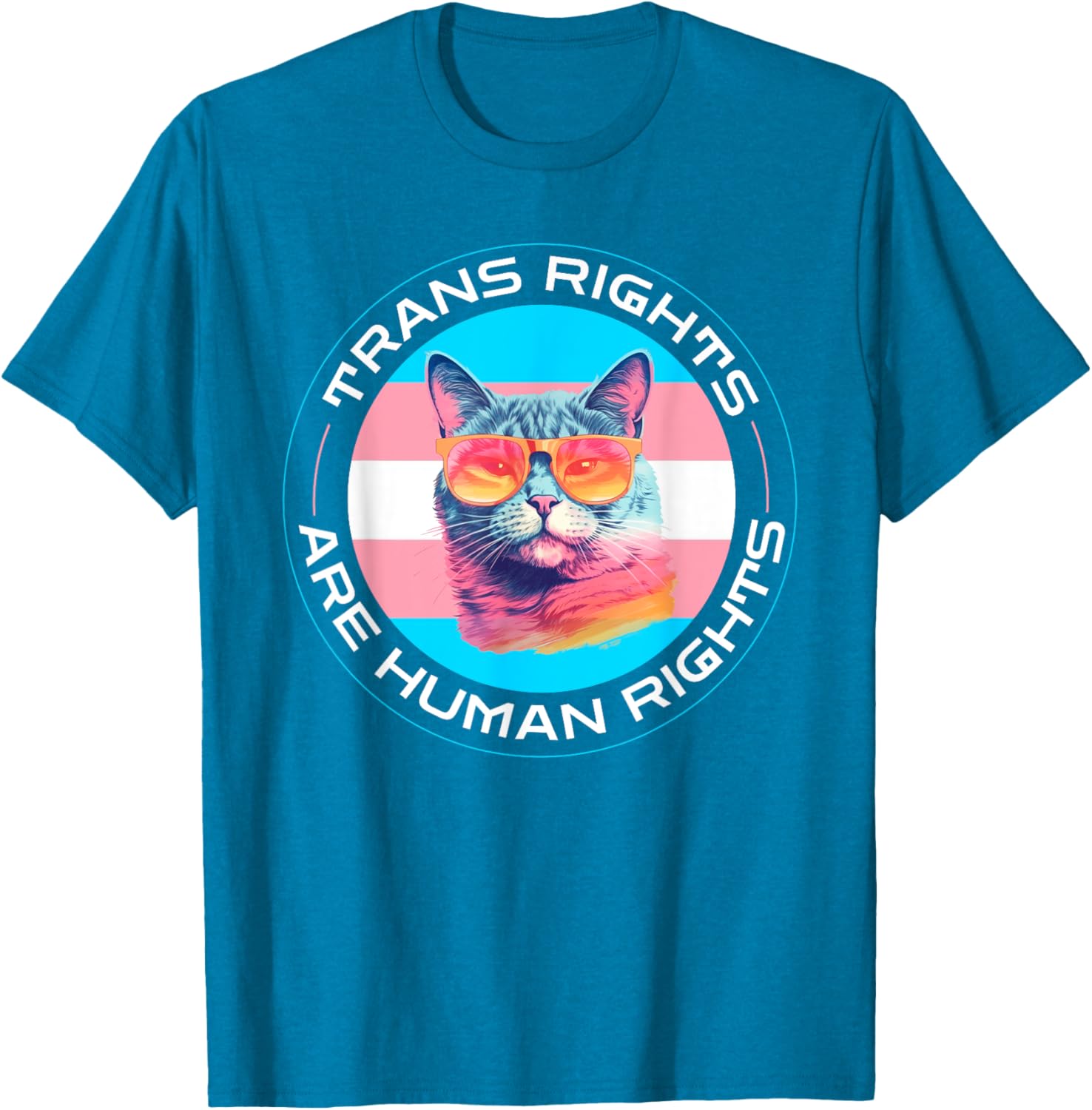 Trans Rights are Human Rights Pride Cat T-Shirt for LGBTQ Supporters - 2