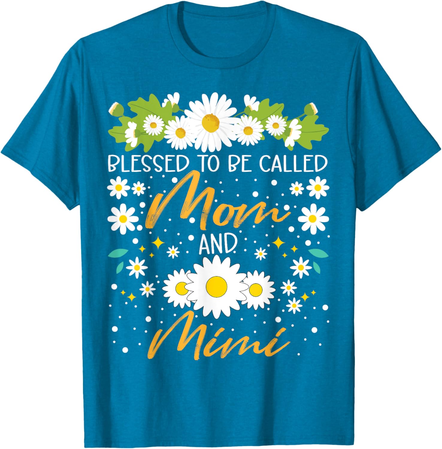 Blessed to Be Called Mom and Mimi Daisy Floral T-Shirt for Family Fun - 7