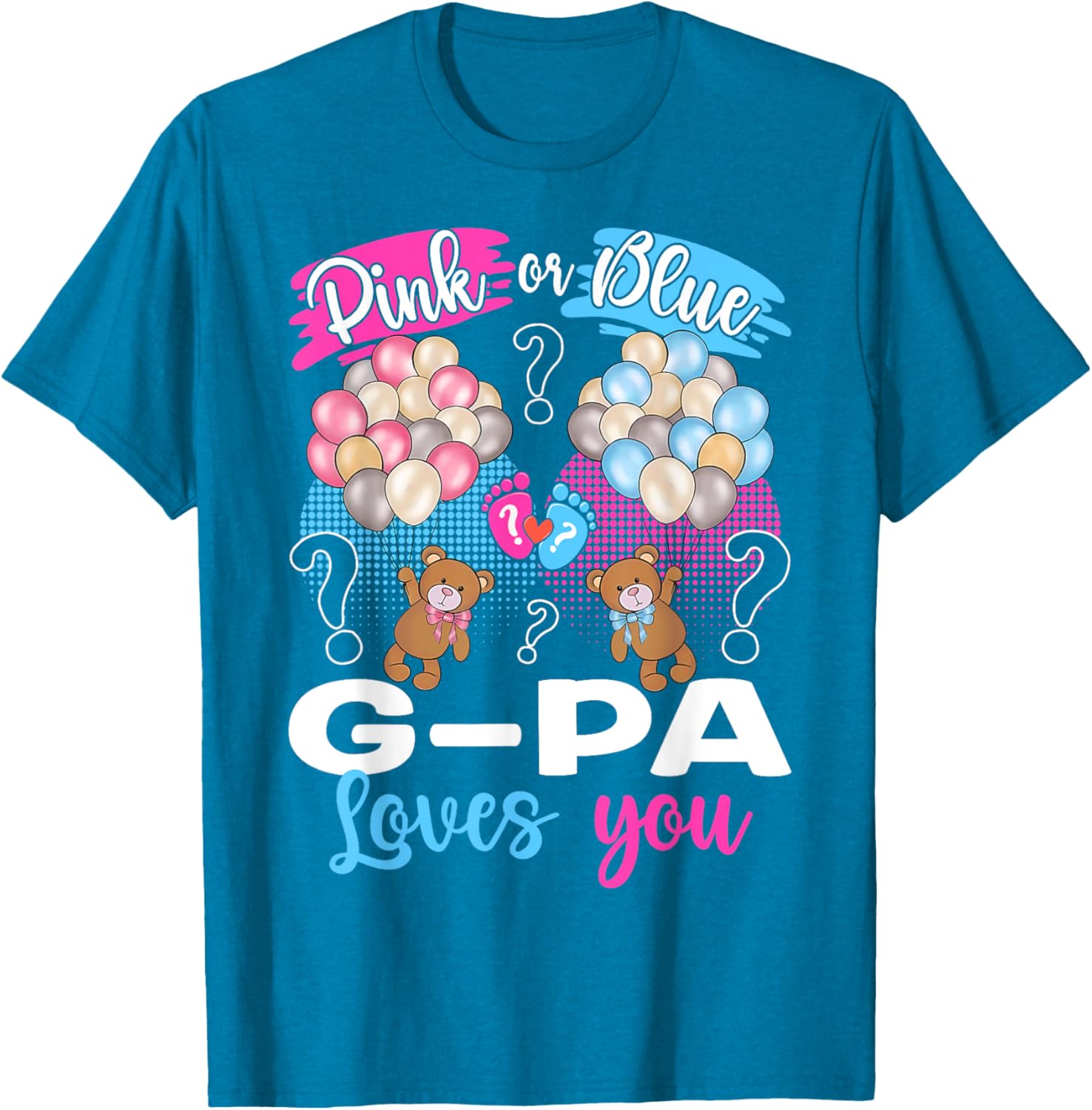 Bears Pink or Blue G-Pa Loves You Gender Reveal T-Shirt for Kids - 6