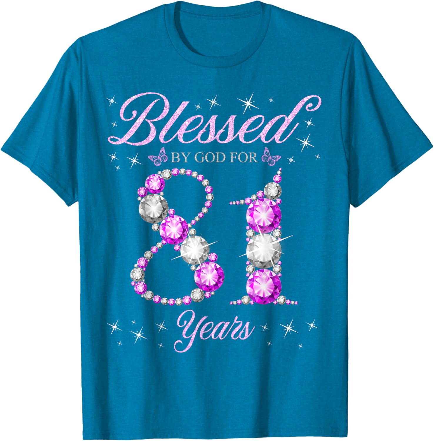 Blessed By God 81st Birthday T-Shirt for Celebrating 81 Years - 4